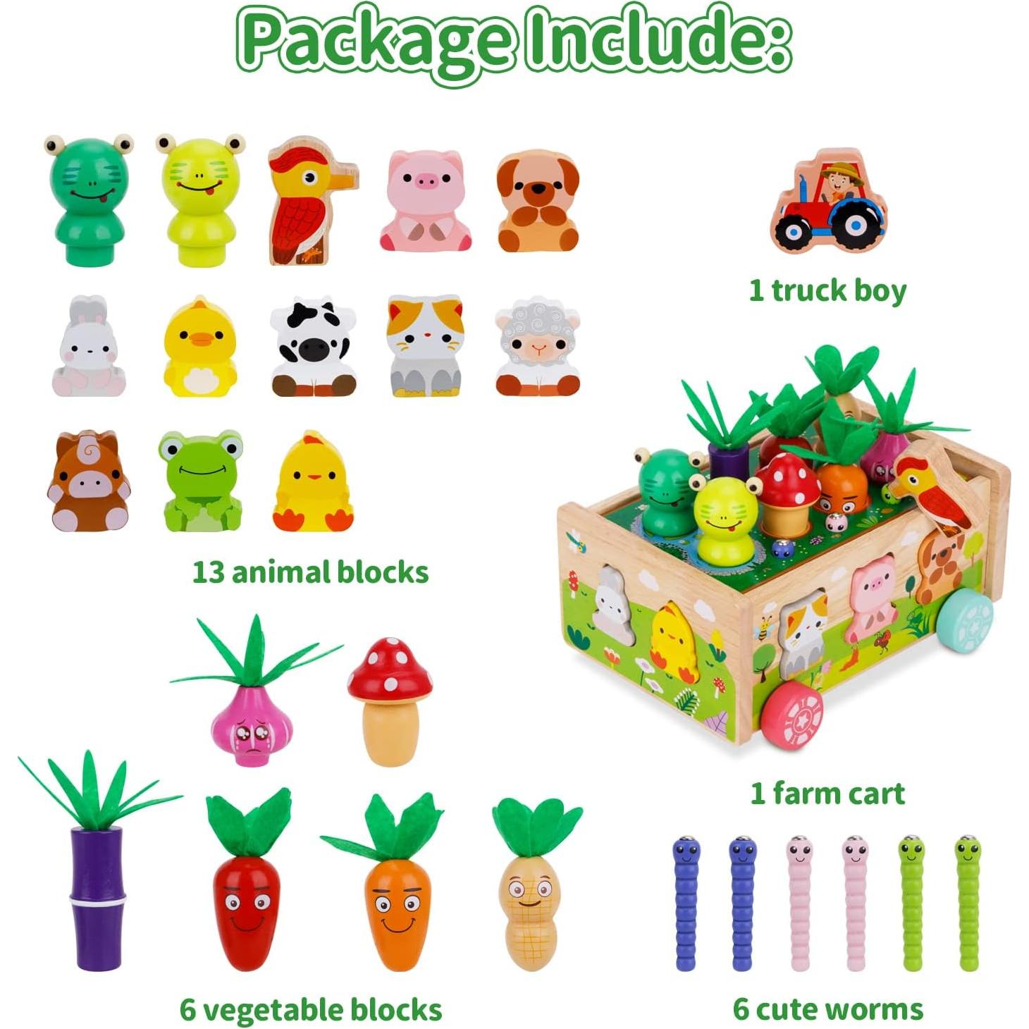 Juguete Educativo de Madera KMTJT para Niños 1-3 Años