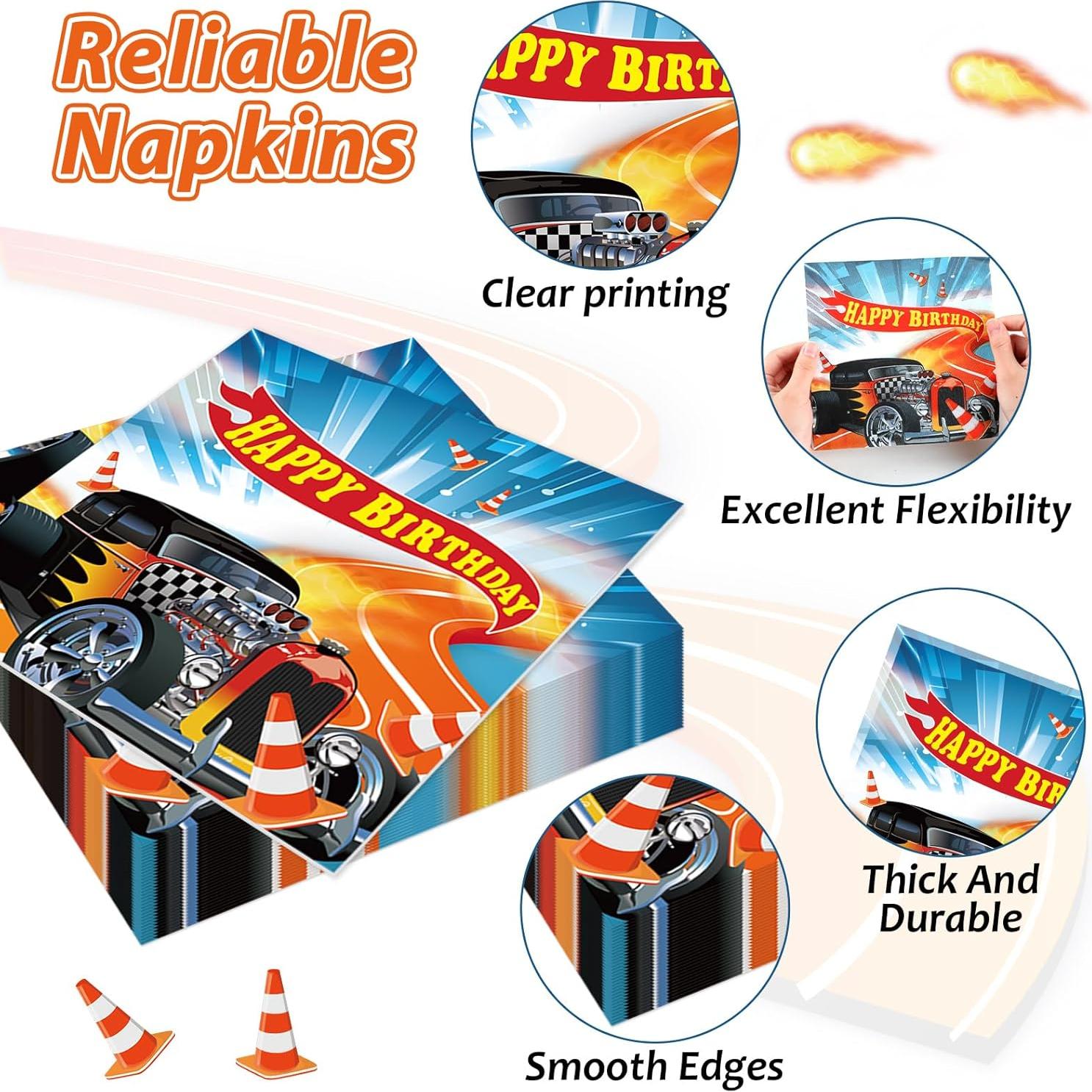 Juego de vajilla desechable Justforjoyful 200 piezas coches