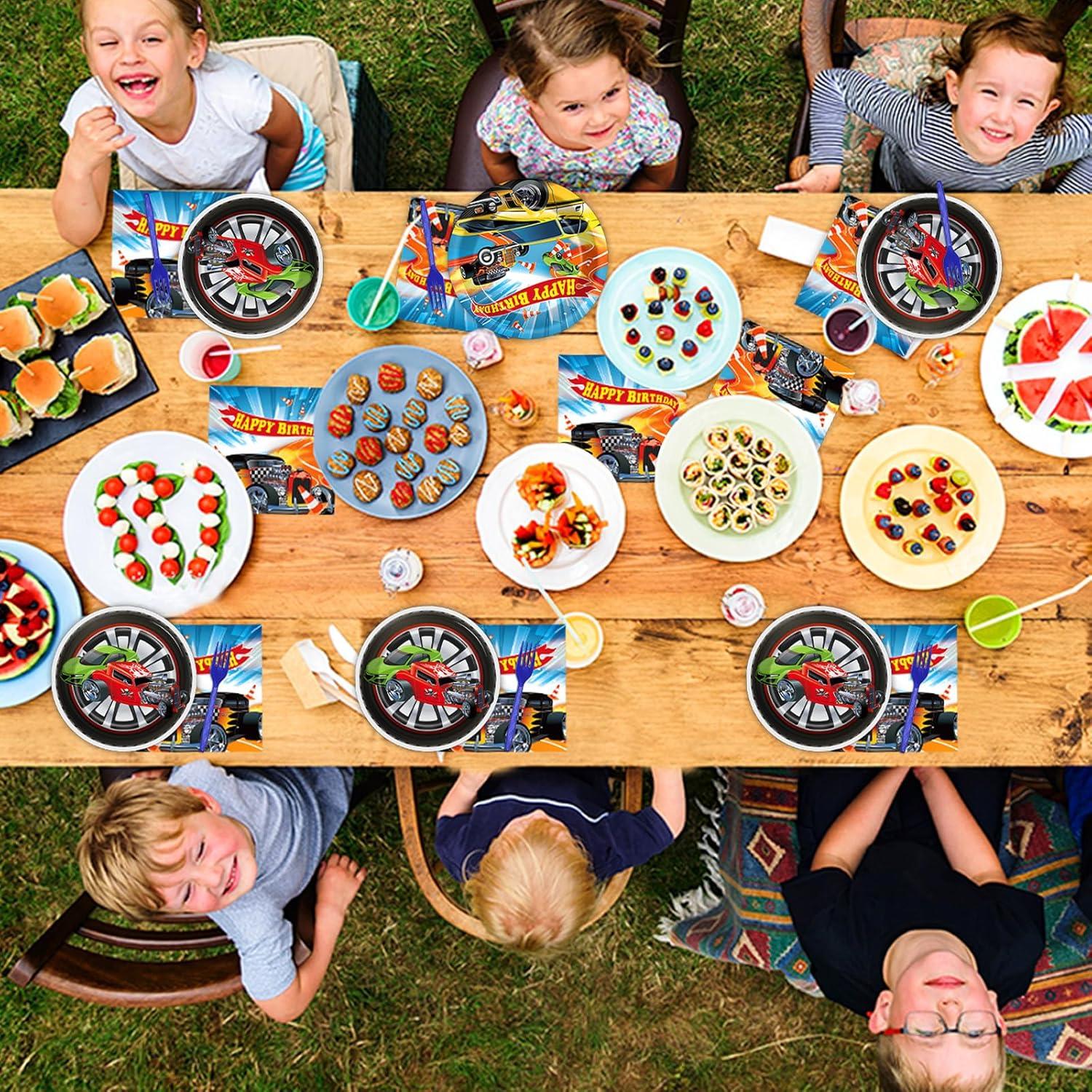 Juego de vajilla desechable Justforjoyful 200 piezas coches