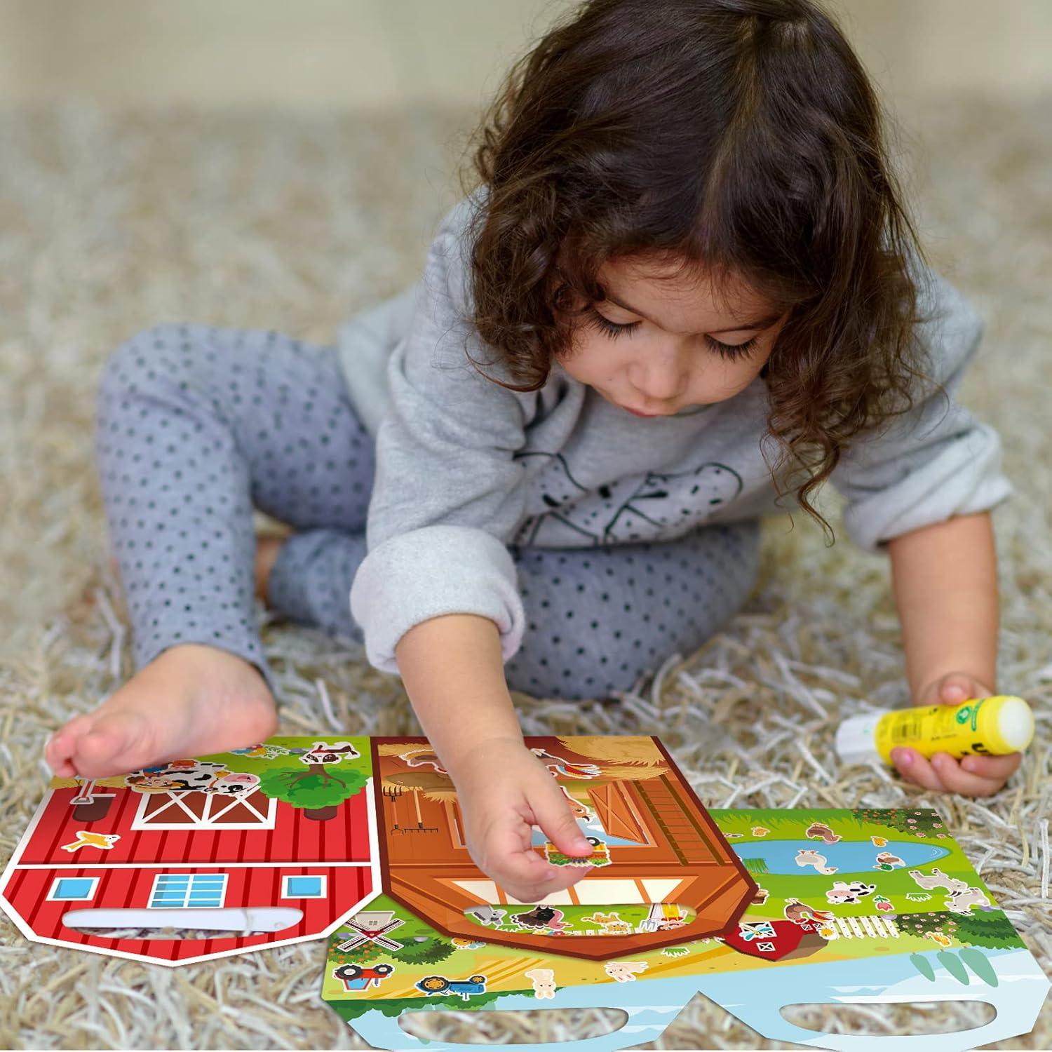 Kit de Pegatinas de Granja Sabary - 12 Fondos y Animales