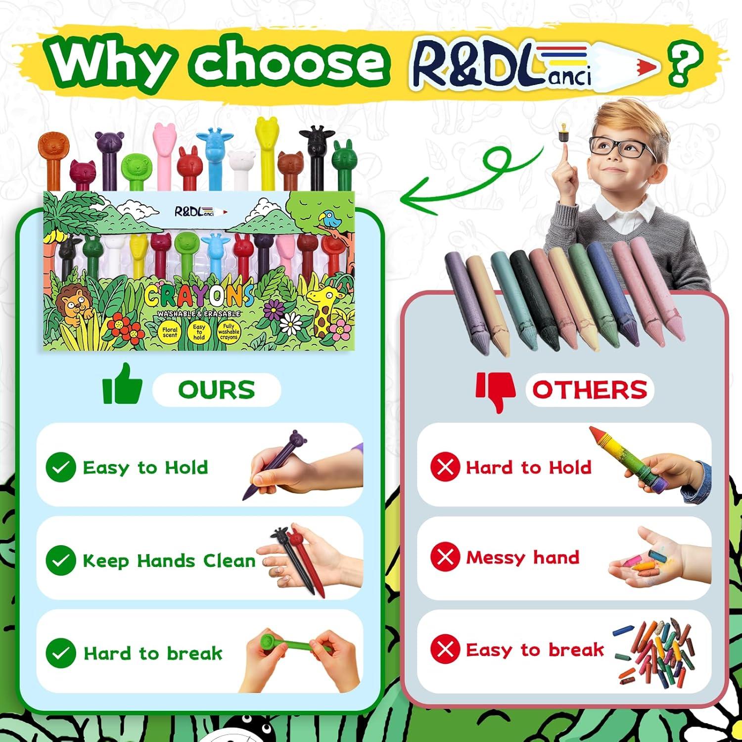 Set de Crayones en Forma de Animales R&DLanci - 11 Piezas No Tóxicas