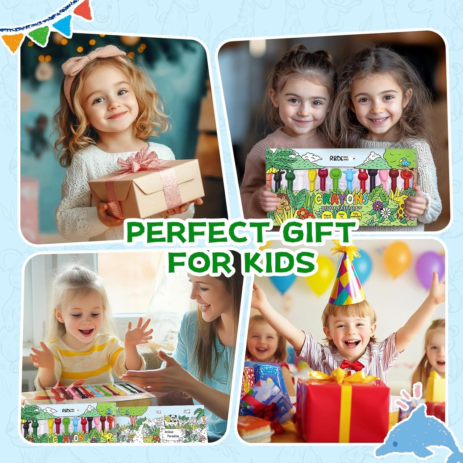 Set de Crayones en Forma de Animales R&DLanci - 11 Piezas No Tóxicas