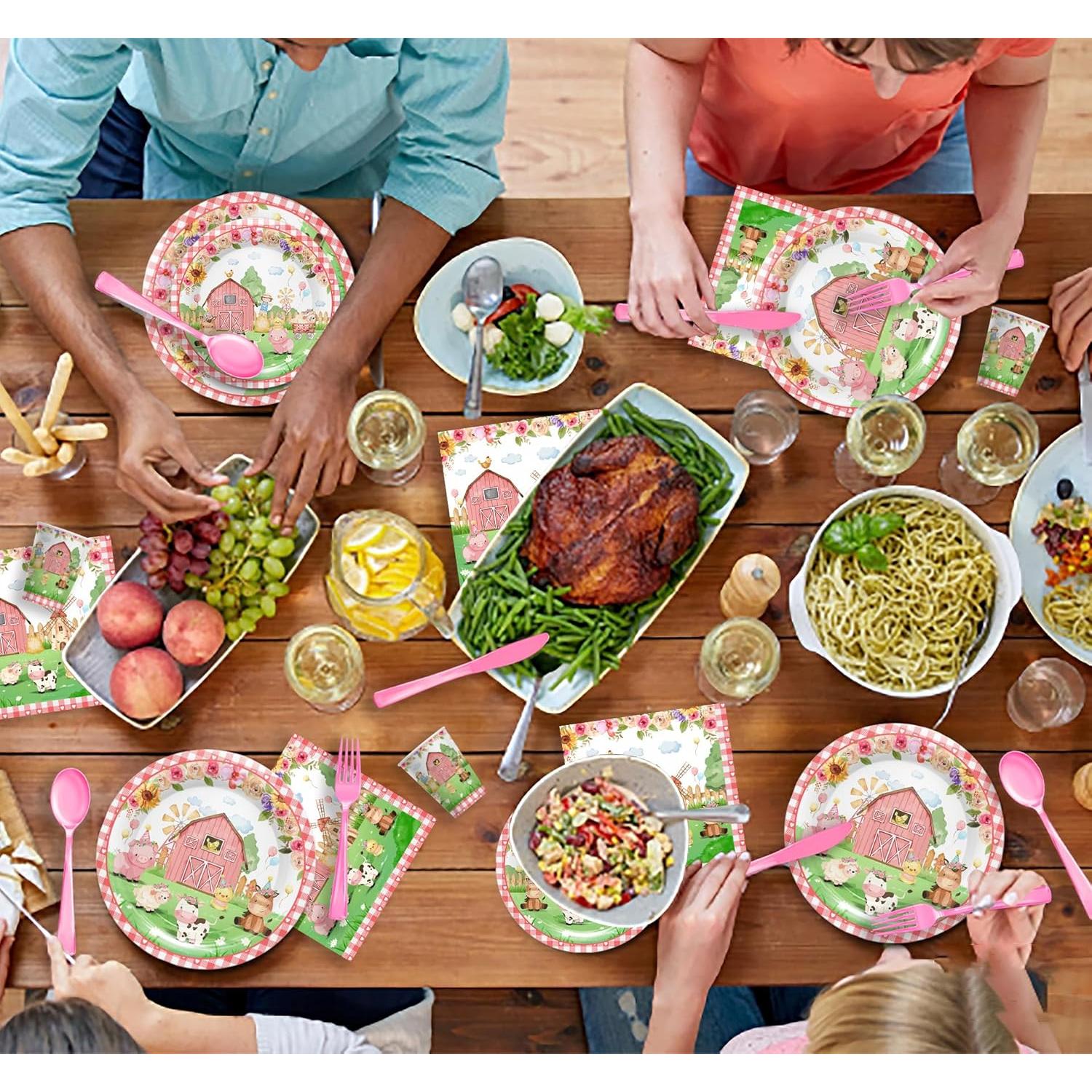 Suministros Fiesta Cumpleaños Granja Piooluialy 24 Pcs