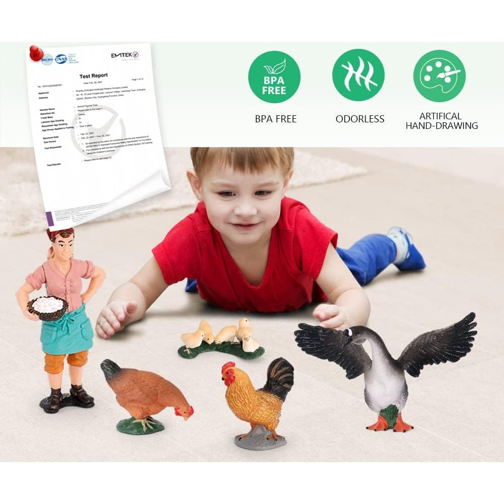 Figuritas de Animales de Granja Volnau 14PCS Educativas