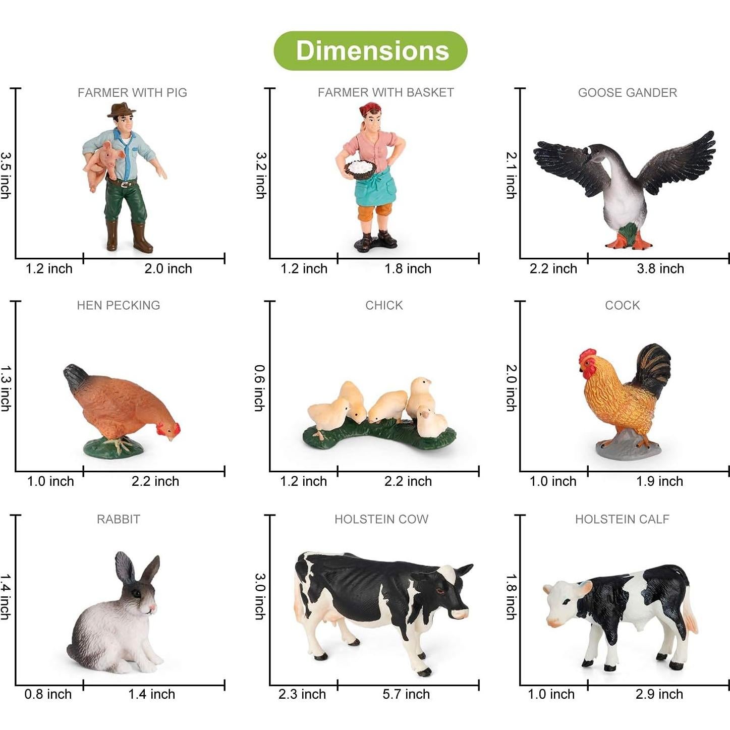 Figuritas de Animales de Granja Volnau 14PCS Educativas