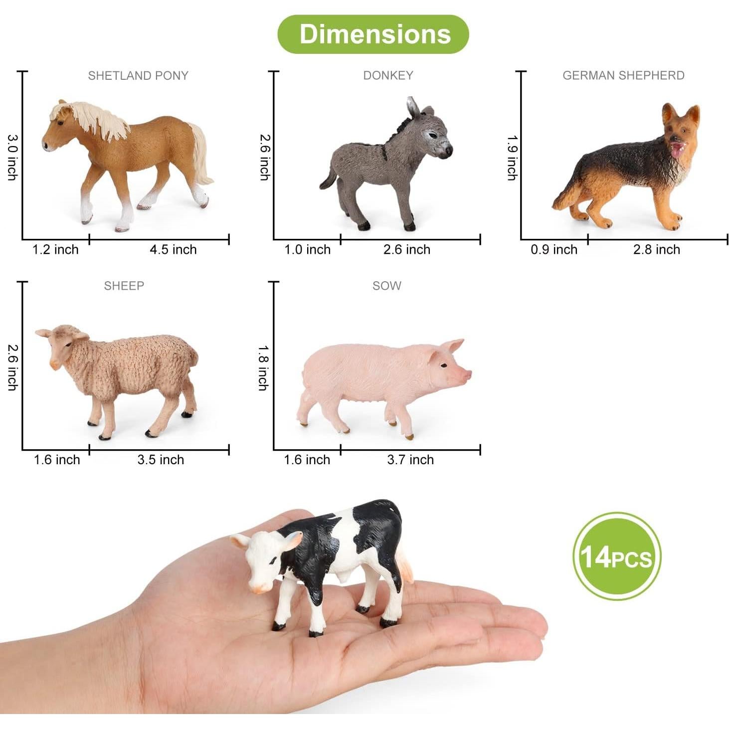 Figuritas de Animales de Granja Volnau 14PCS Educativas