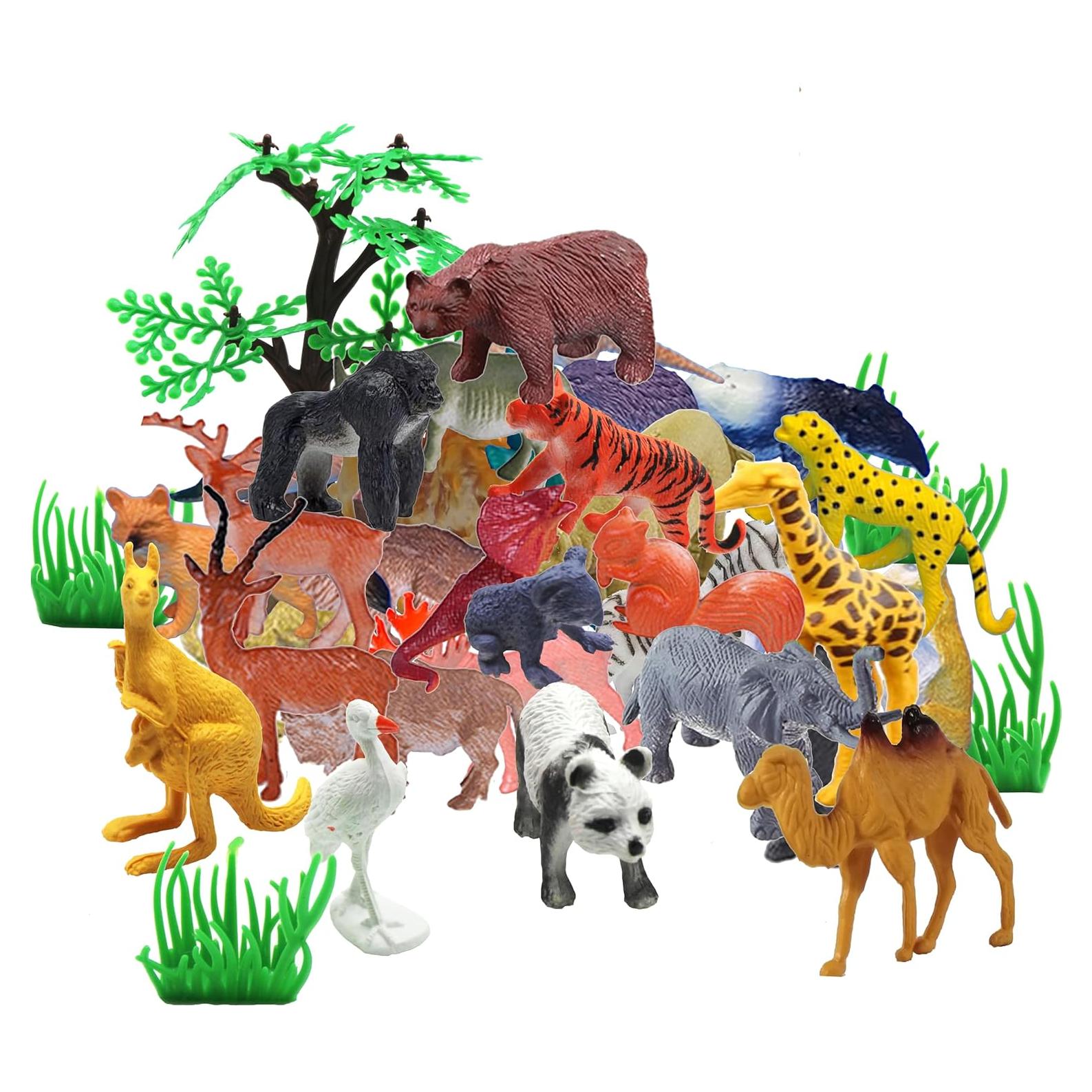 BAIVYLE 53 Figuras de Animales Safari Plástico Educativas 5.6 cm