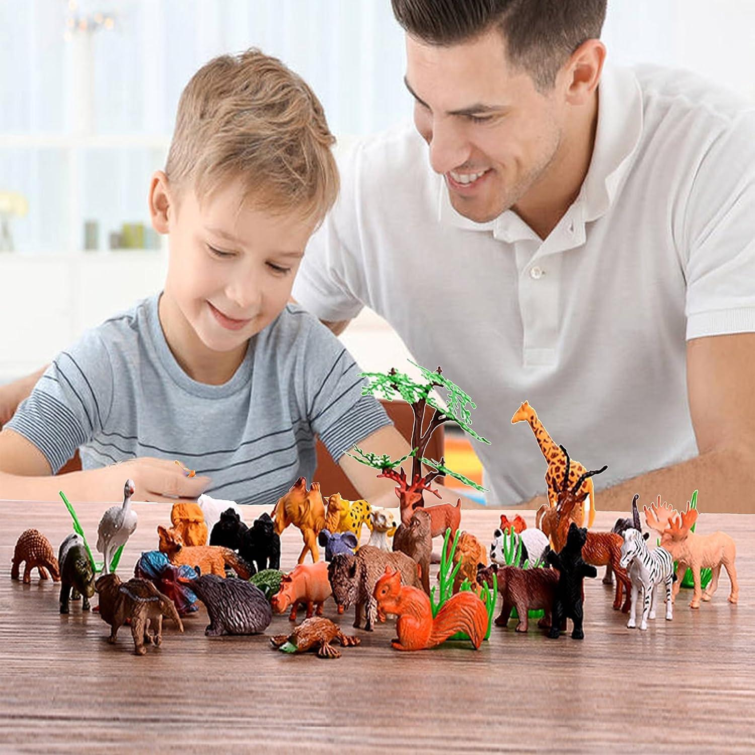 BAIVYLE 53 Figuras de Animales Safari Plástico Educativas 5.6 cm