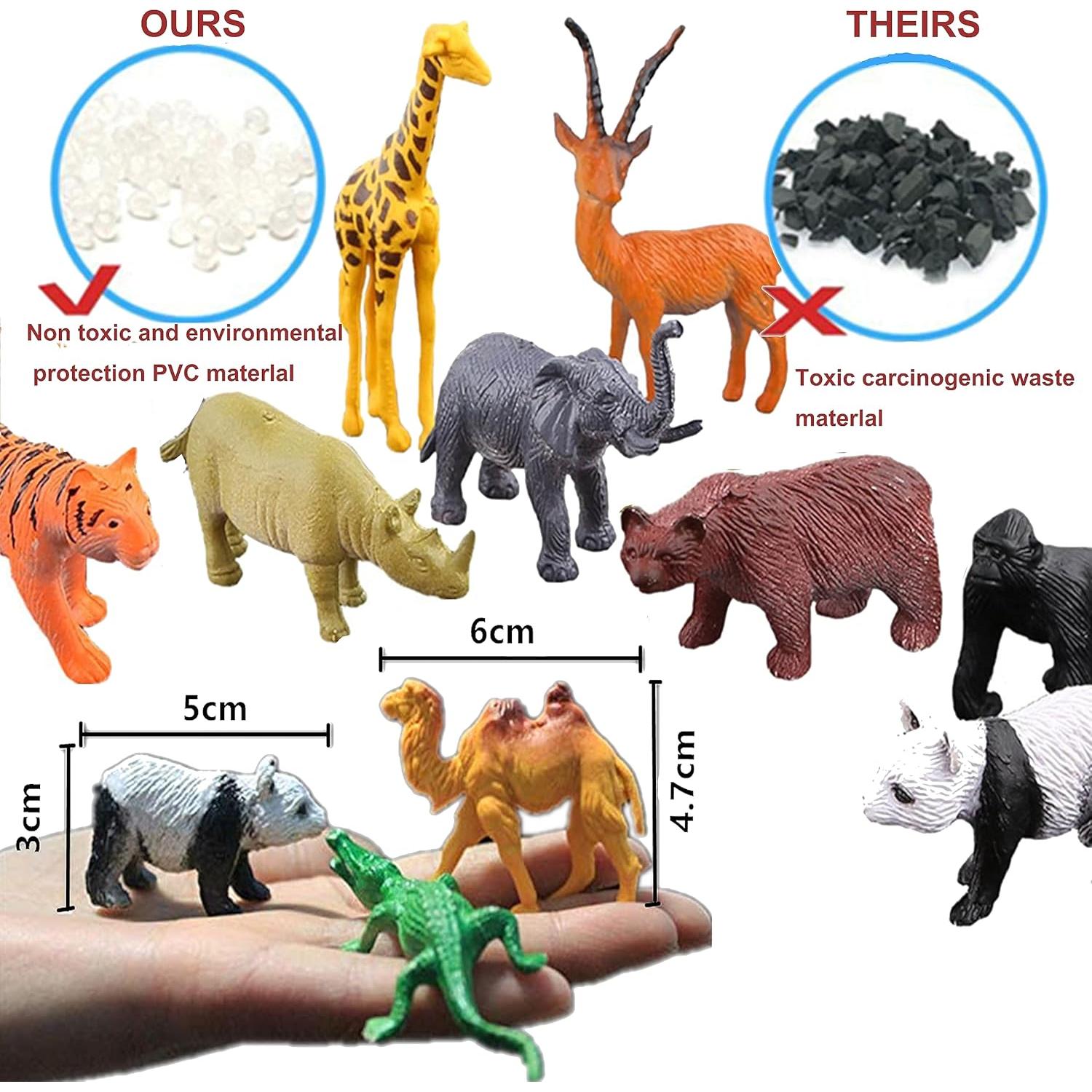 BAIVYLE 53 Figuras de Animales Safari Plástico Educativas 5.6 cm