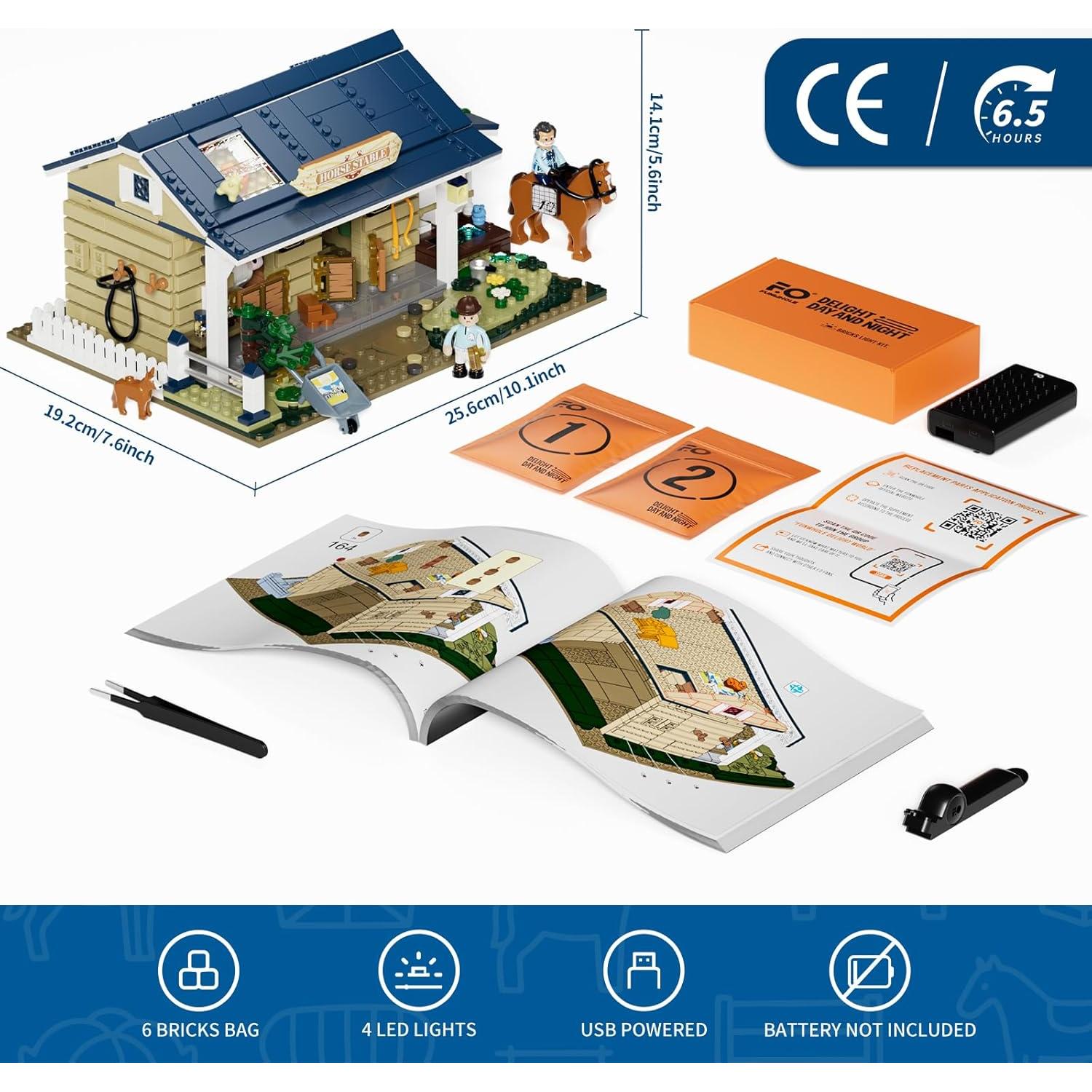 Set de Bloques de Construcción Iluminados FUNWHOLE 973 Pcs