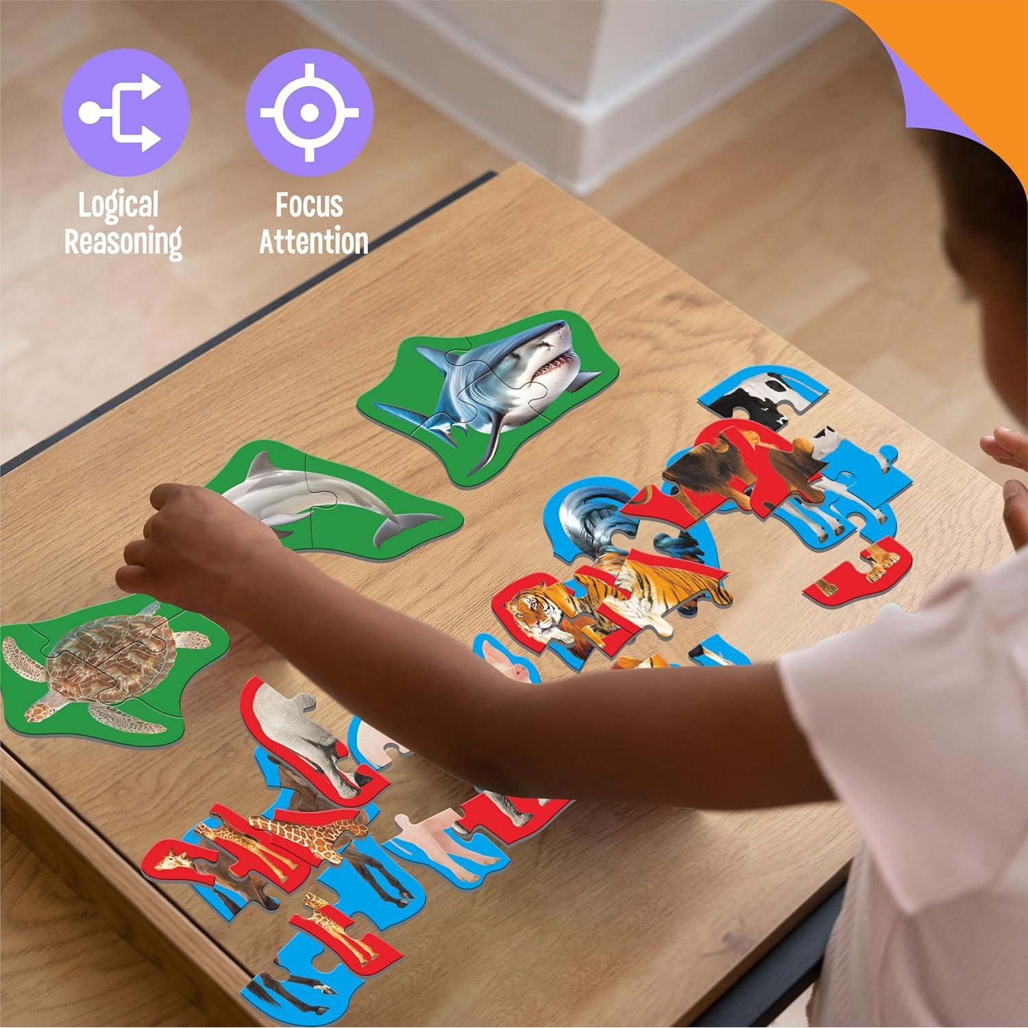 Paquete de 12 Rompecabezas de Animales SpriteGru - 48 Piezas