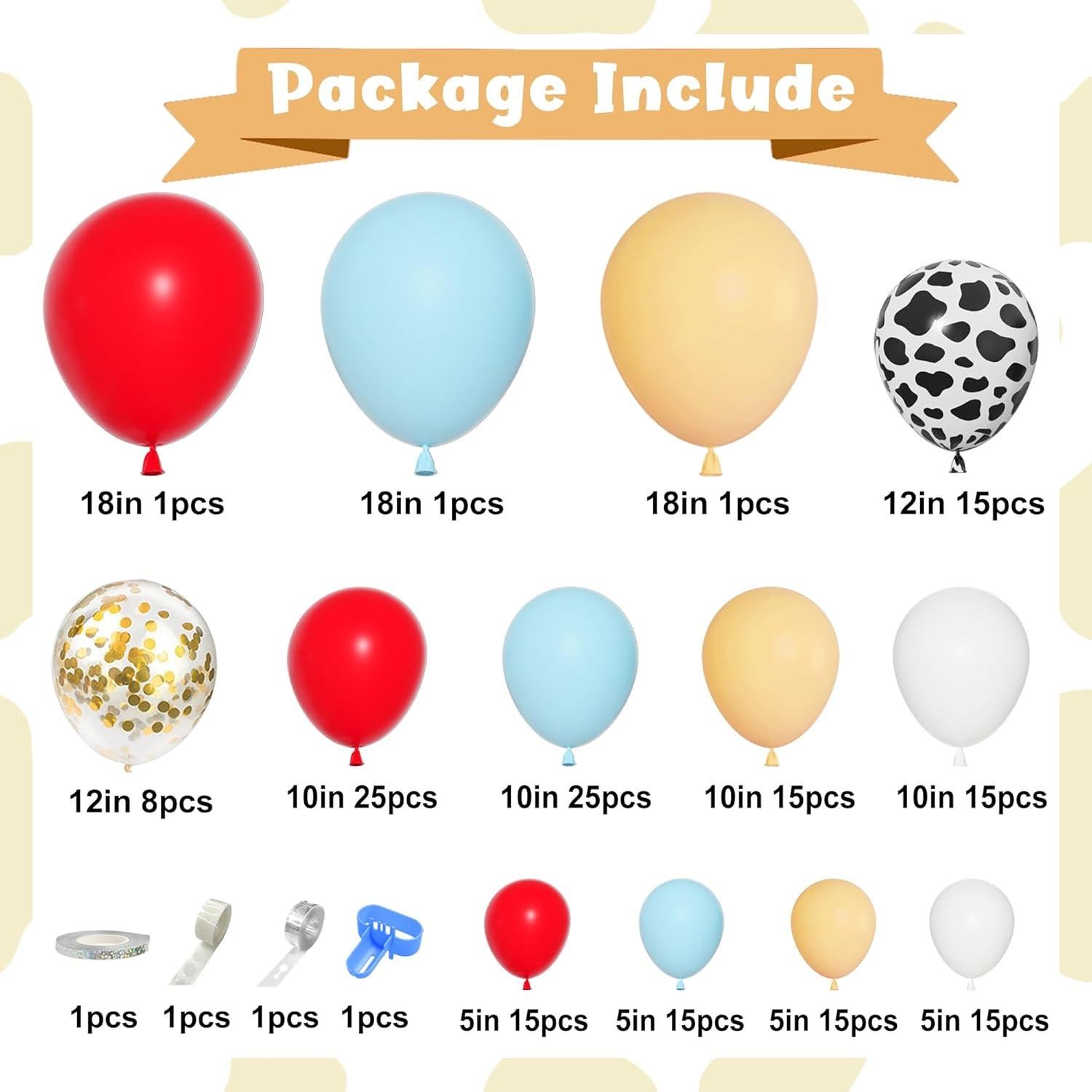 Kit Arco de Globos de Granja Ouddy Party 170 Piezas