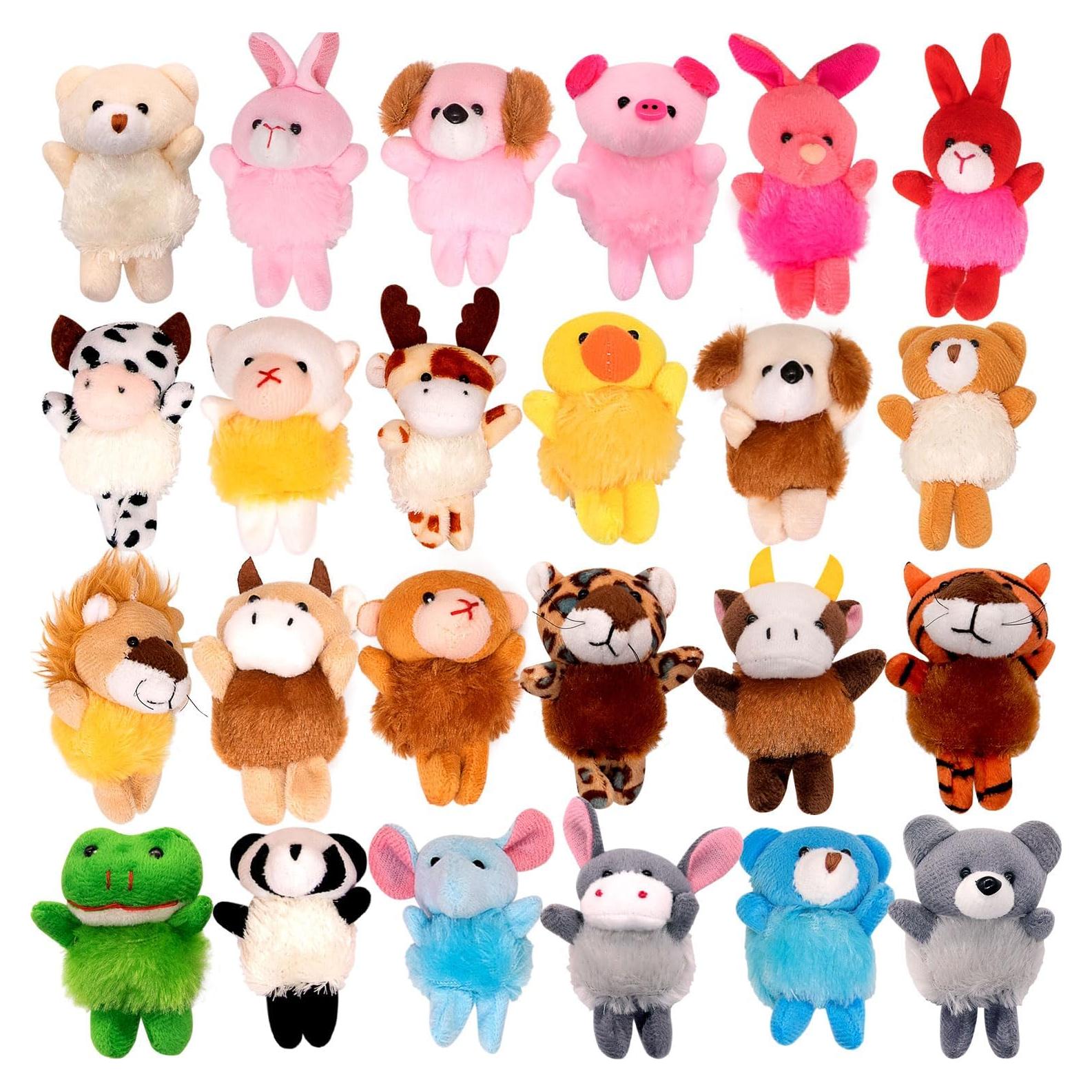 Paquete de 24 Animales de Peluche JoyRapt 6.4x8.9 cm