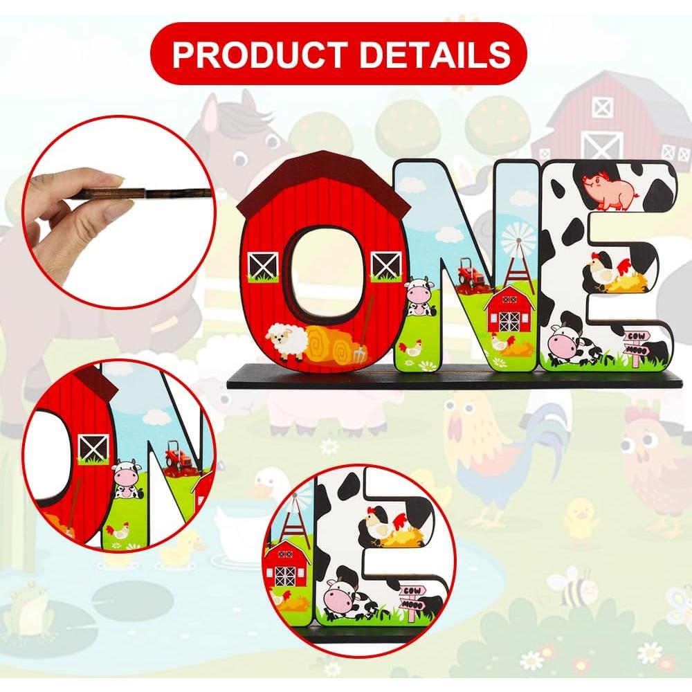 Centros de Mesa de Granja ONE BAOOOFUL para Primer Cumpleaños