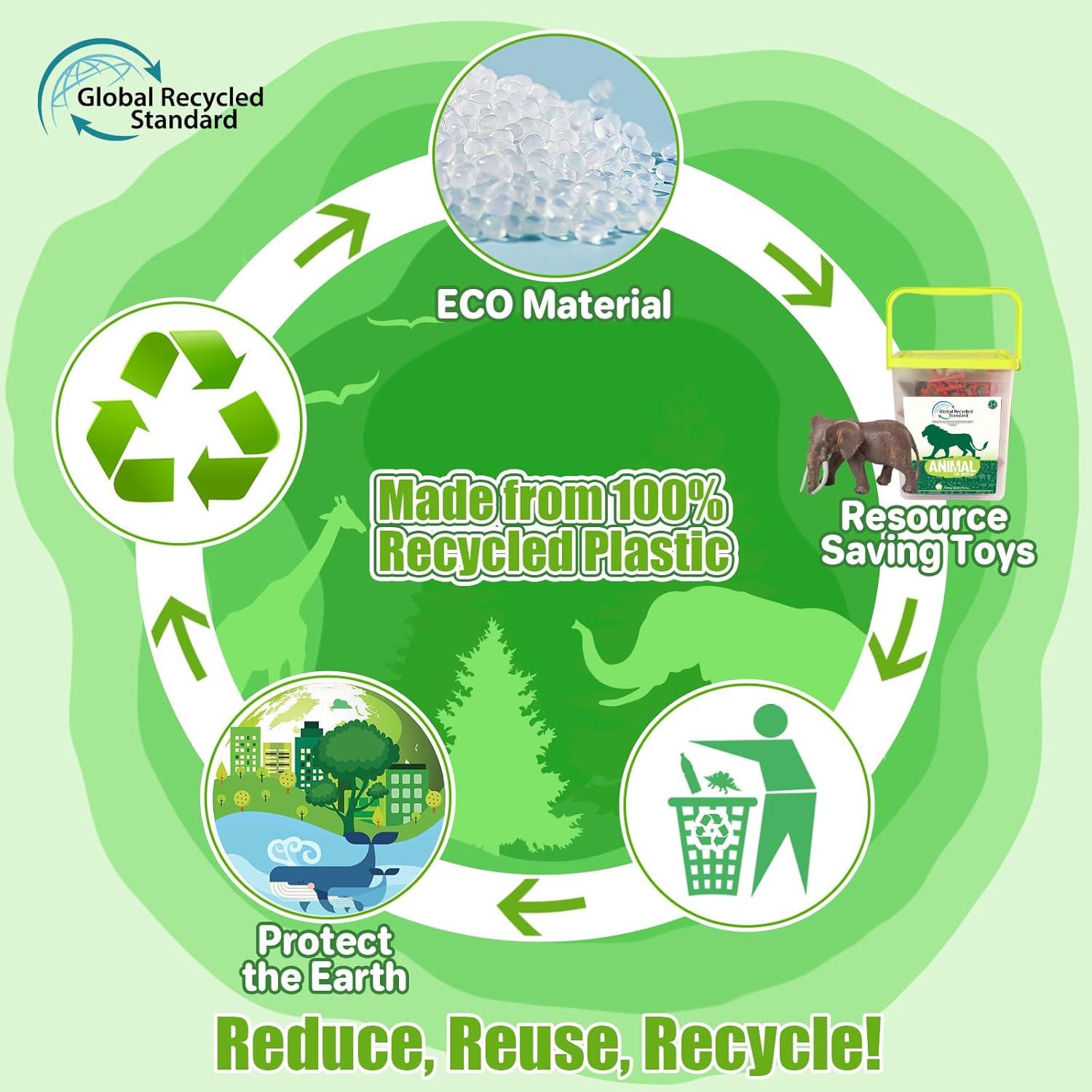 Set de Juguetes de Animales Safari BIWASE con Accesorios 10 Piezas