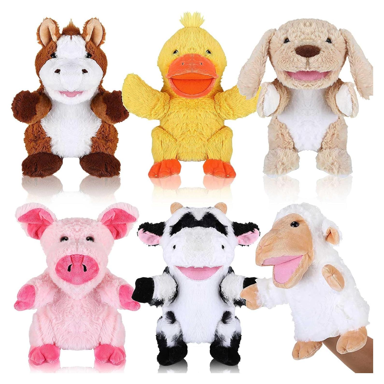 Liliful 6 Marionetas de Mano de Animales de Peluche para Niños