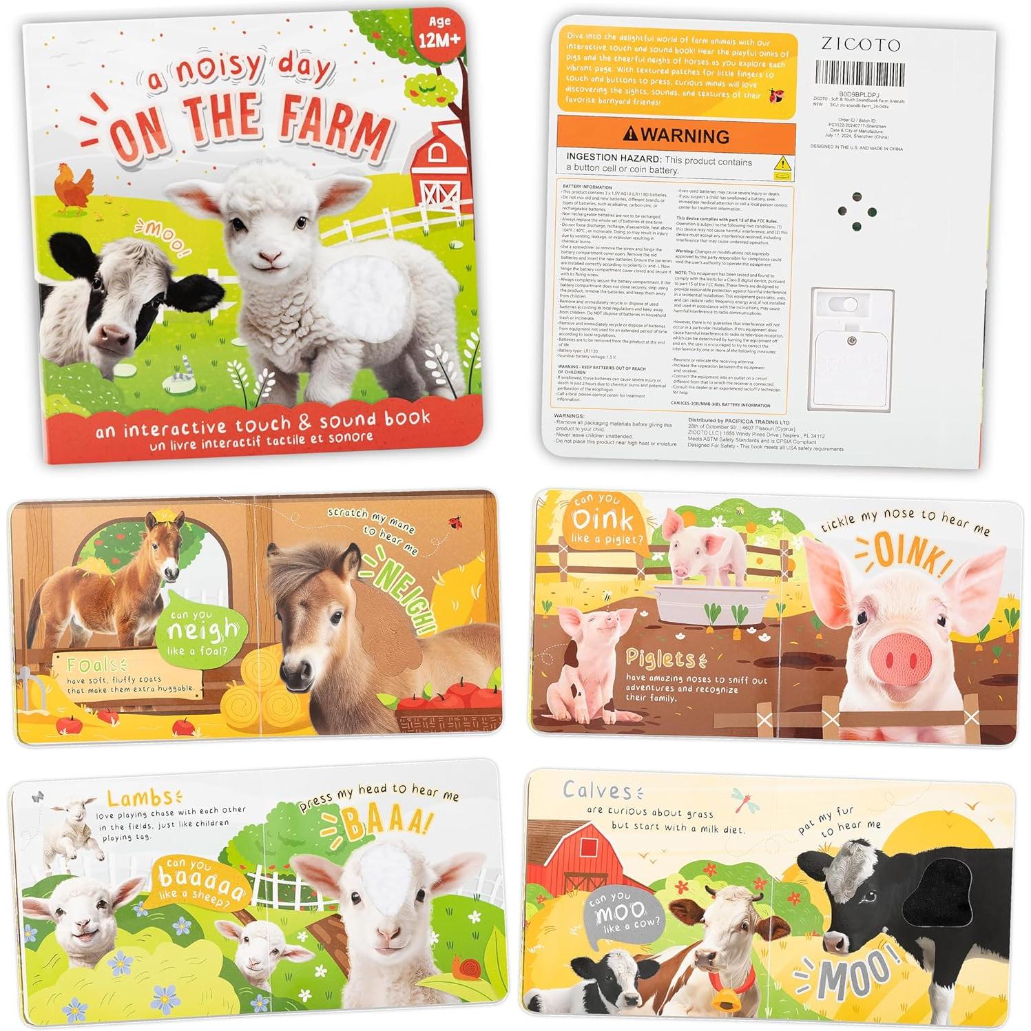 Libro Interactivo de Sonido Táctil ZICOTOs - Animales de Granja