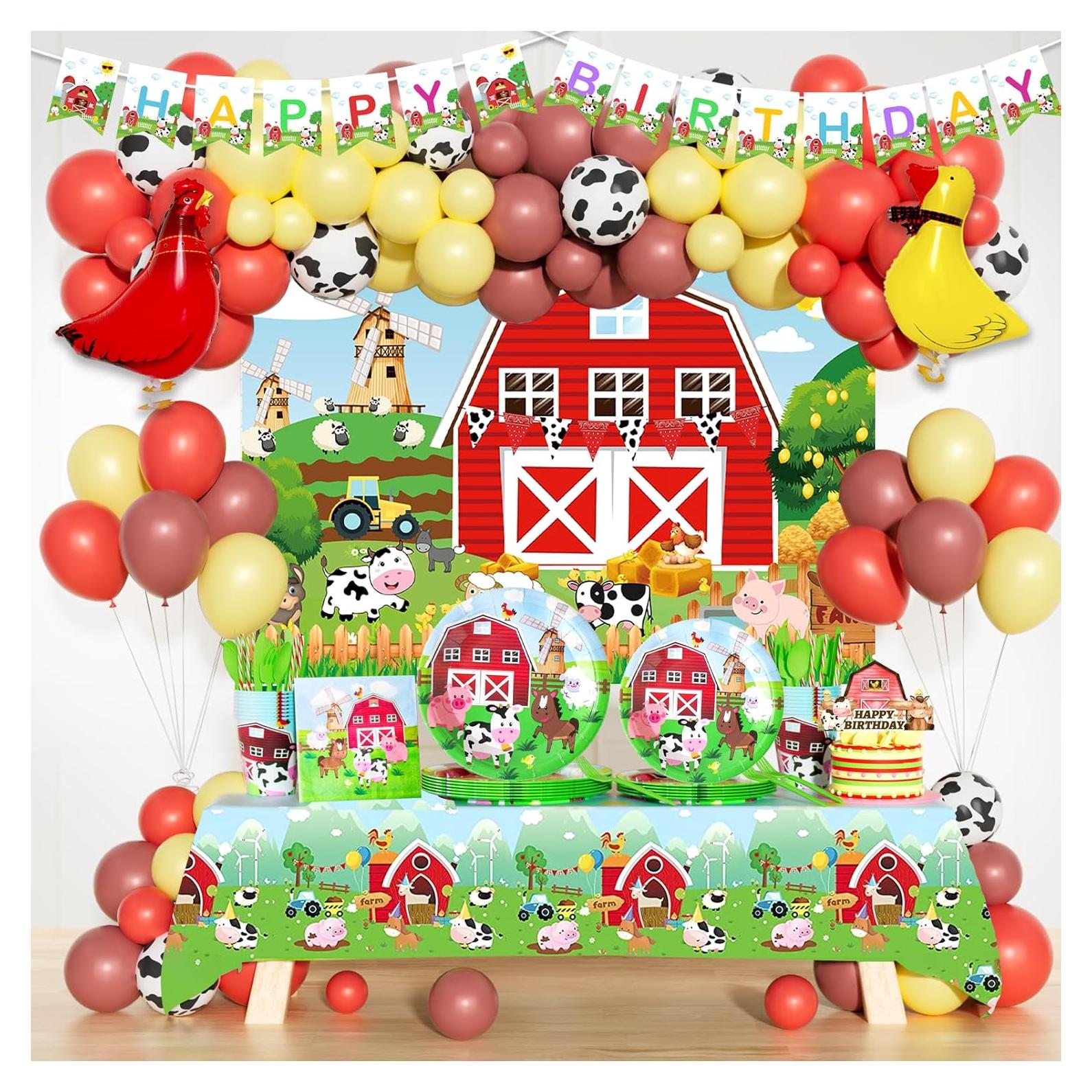 Decoraciones de Cumpleaños en la Granja Fiesec - 212 Pcs
