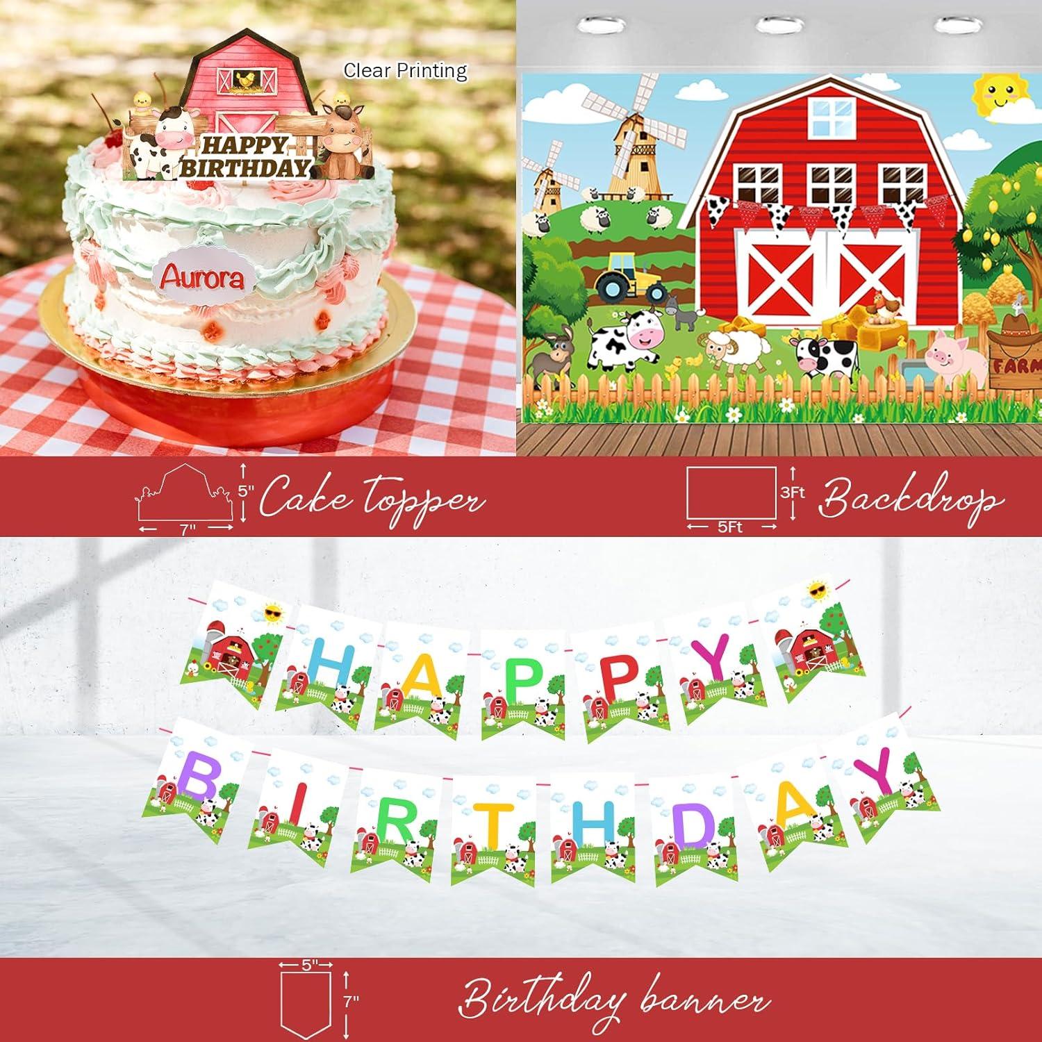 Decoraciones de Cumpleaños en la Granja Fiesec - 212 Pcs