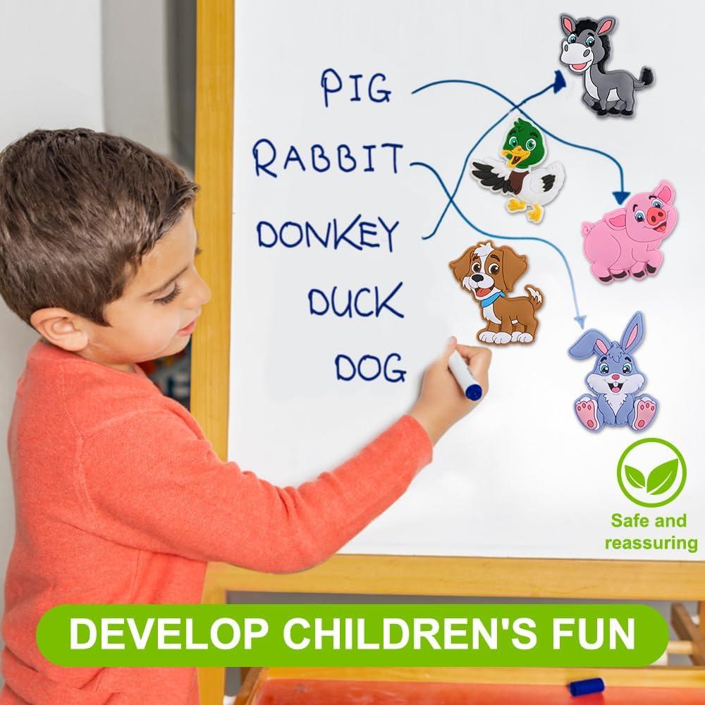 Imanes de Refrigerador para Niños YUJUN 12PCS Animales Granja