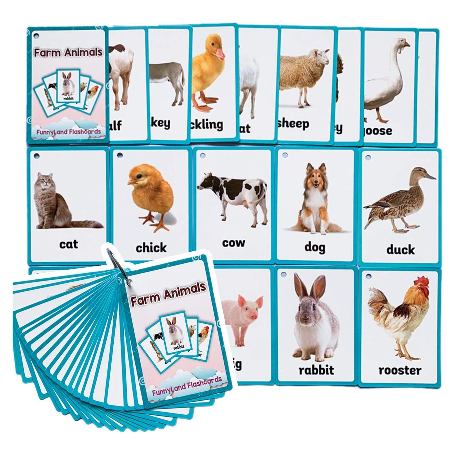 Tarjetas Didácticas Animales de Granja Lachilly 18 Piezas