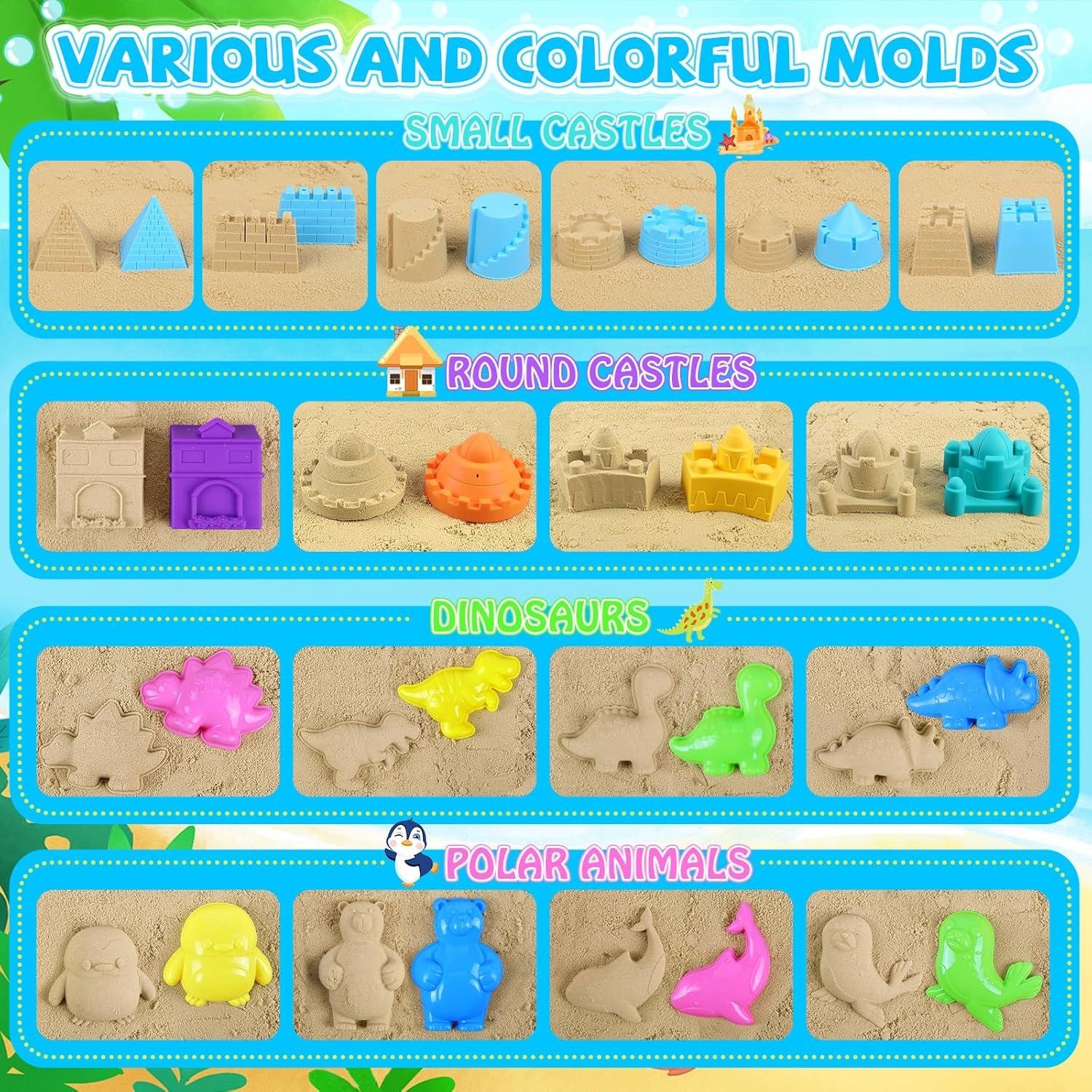 Juego de Playa FHOZGECY 45 Piezas con Cubos Plegables y Vehículos