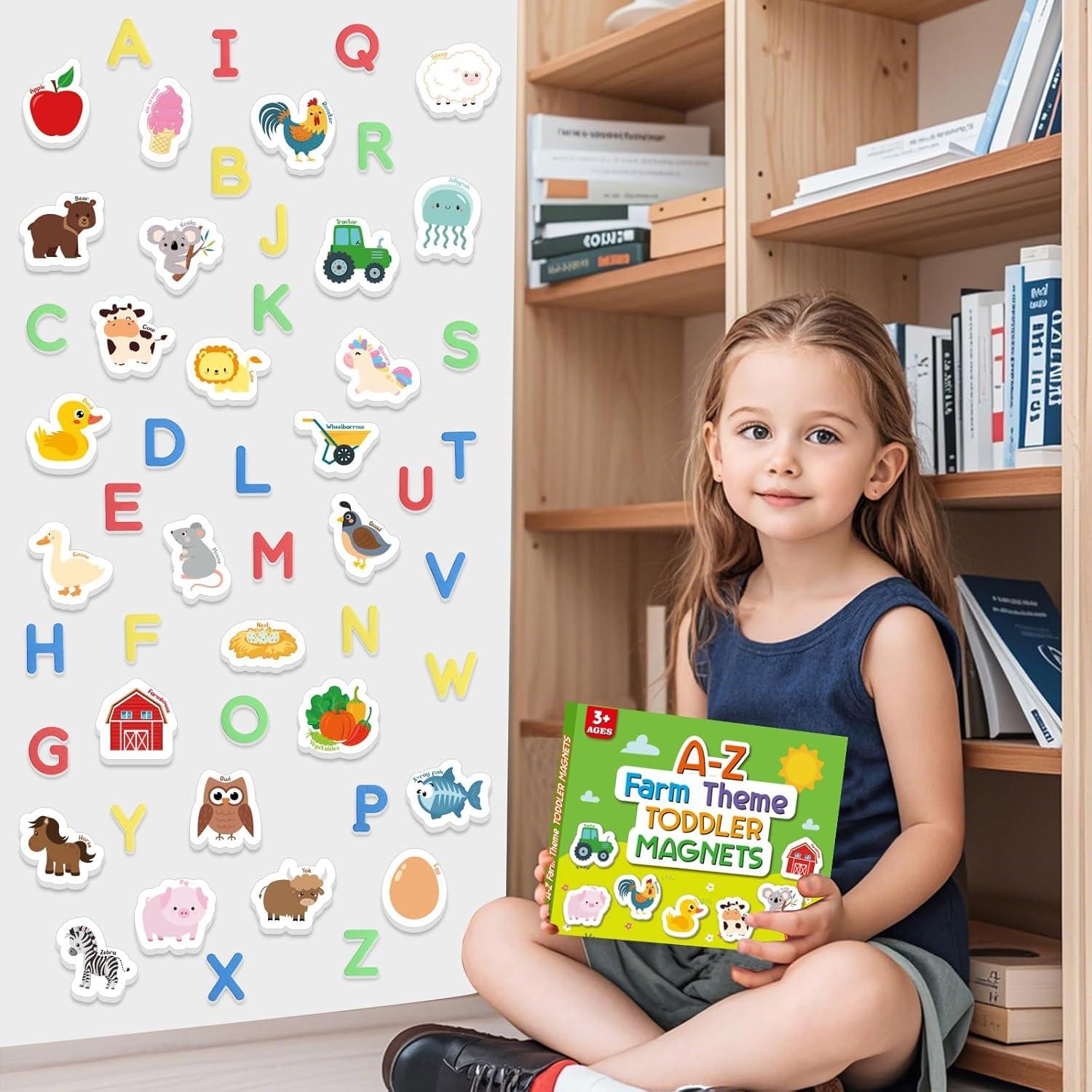 Set de Imanes de Granja y Letras ABC Justforjoyful - 52 Piezas