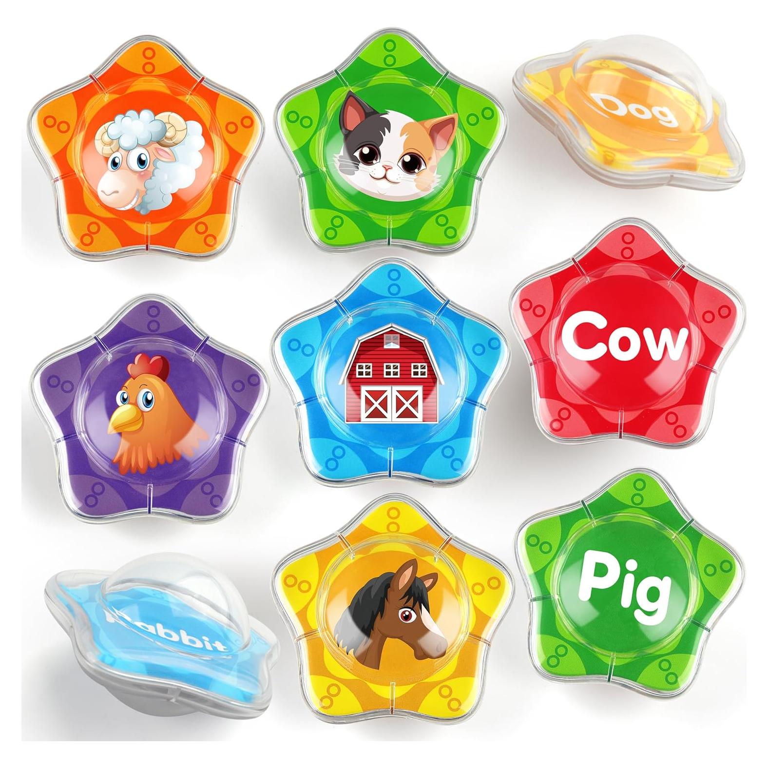 Juguete Flotante Coogam para Baño Set 12 Animales Granja