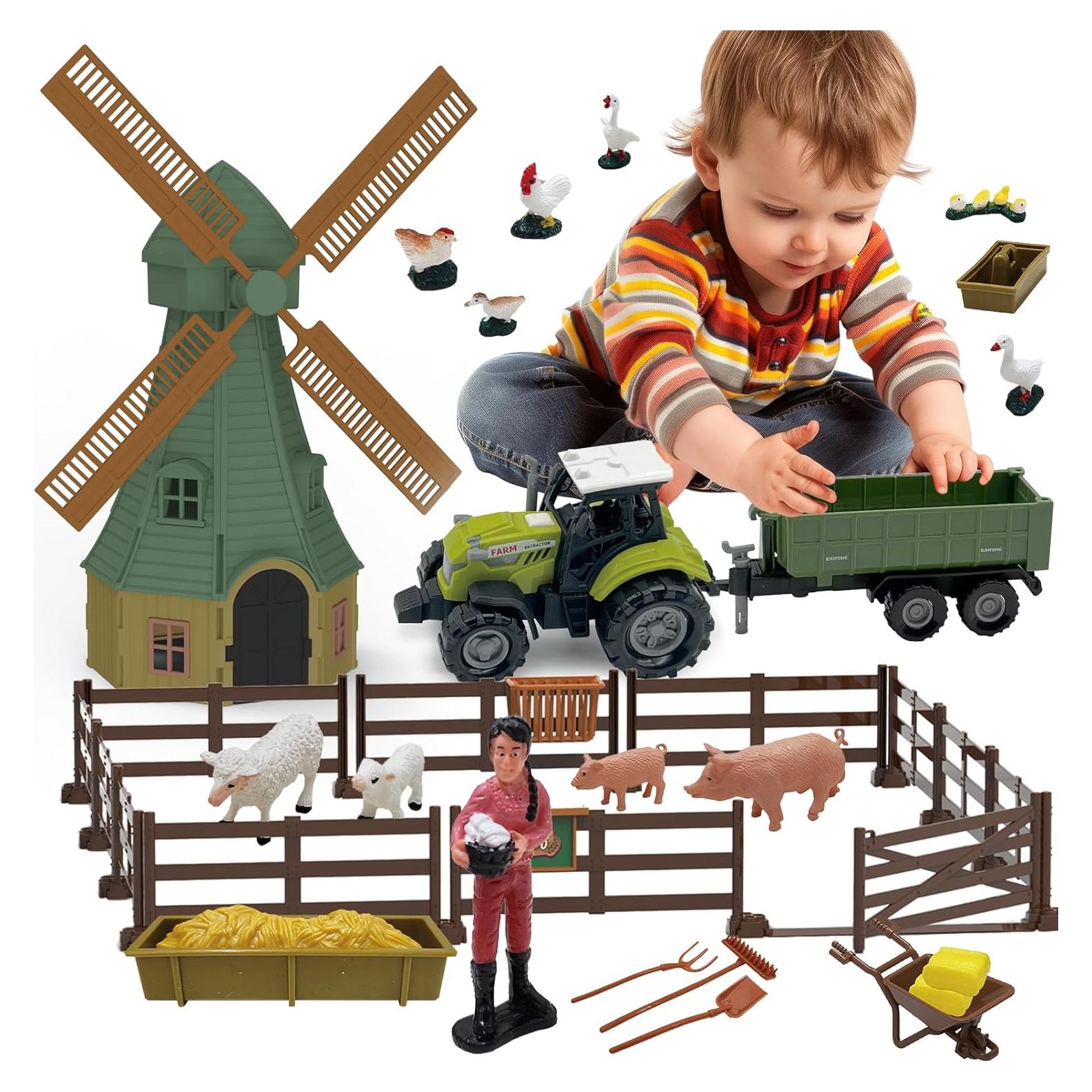 Juego de Juguetes de Granja 82 Piezas Nanjing - Tractor y Animales