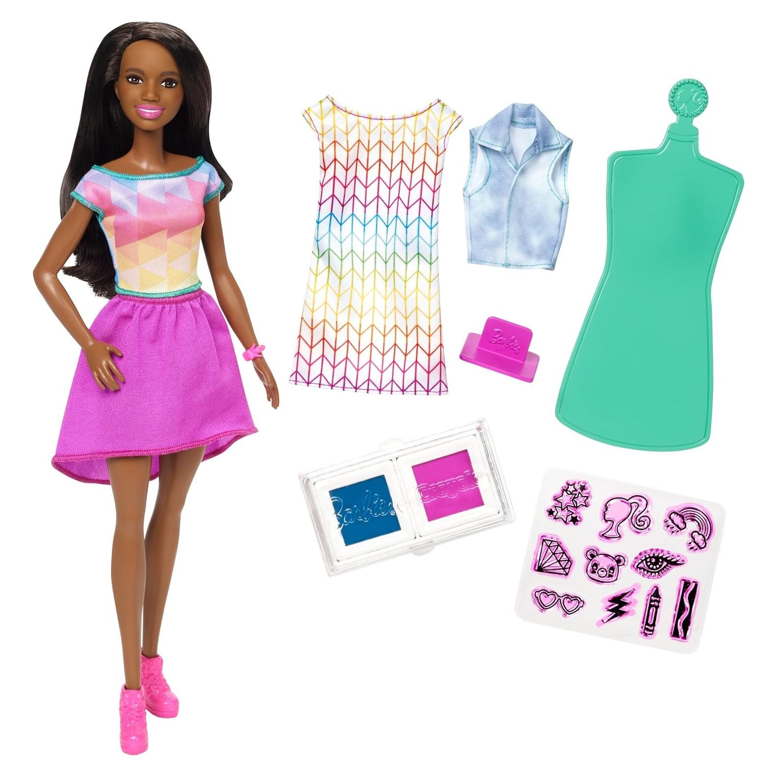 Conjunto de Diseño Barbie Crayola Color Stamp Fashions