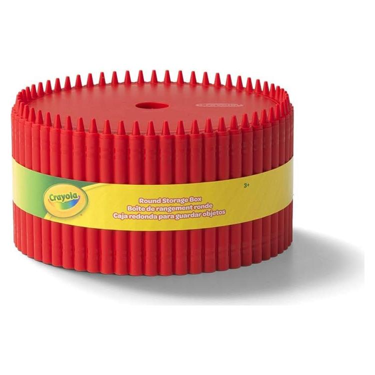 Caja de Almacenamiento Redonda Crayola - Rojo, 17 cm, Apilable
