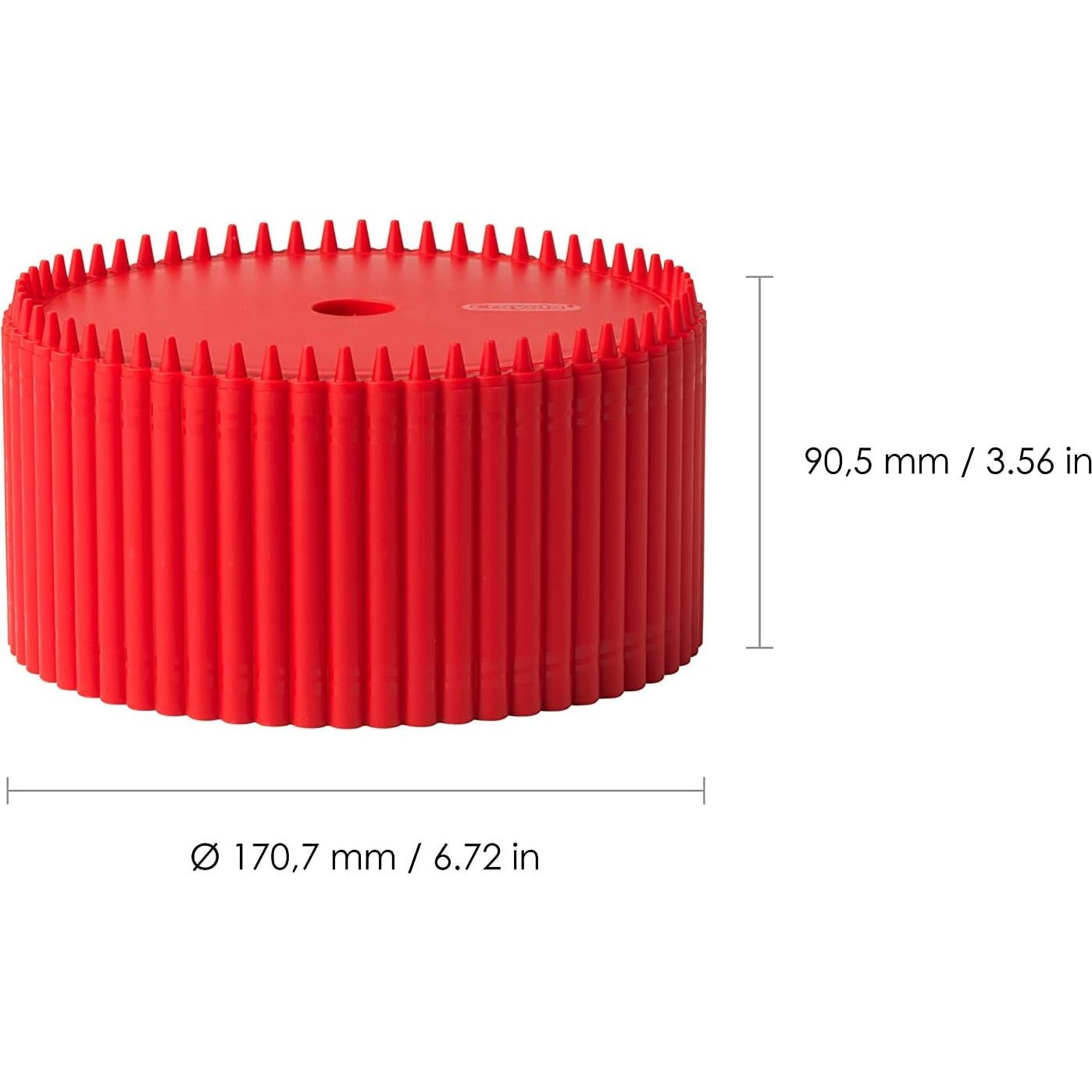 Caja de Almacenamiento Redonda Crayola - Rojo, 17 cm, Apilable
