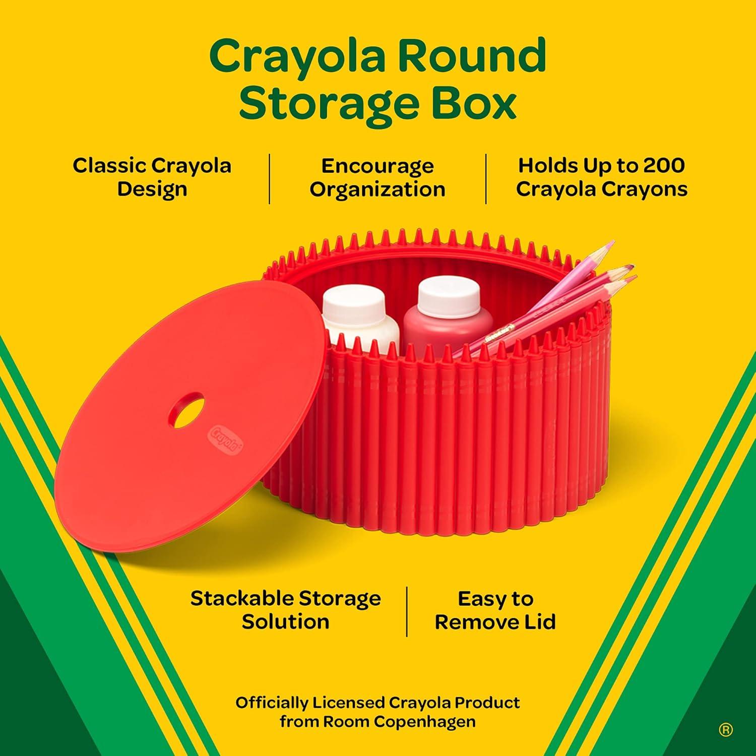 Caja de Almacenamiento Redonda Crayola - Rojo, 17 cm, Apilable