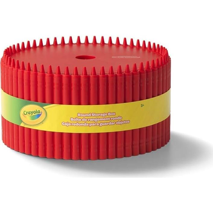 Caja de Almacenamiento Redonda Crayola - Rojo, 17 cm, Apilable