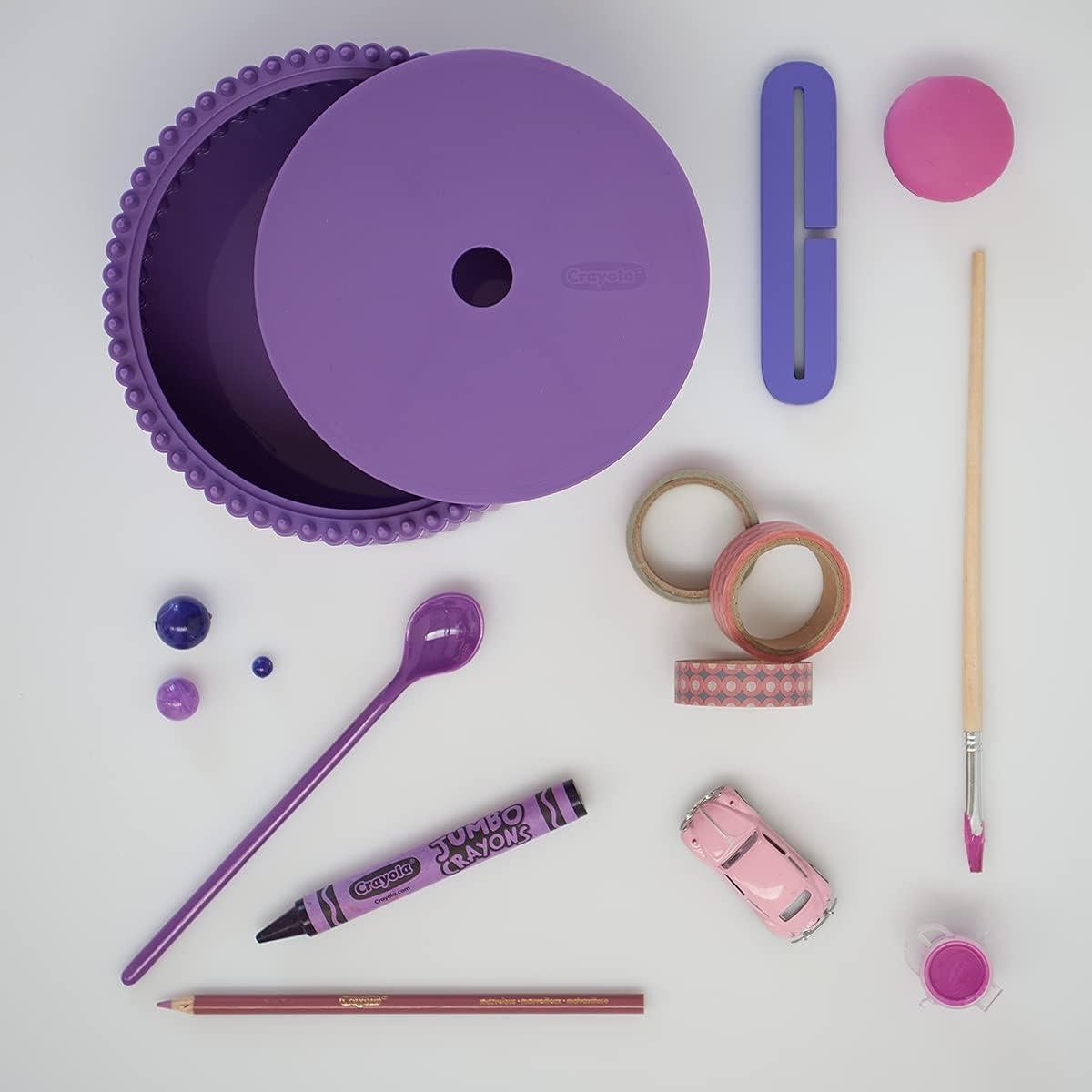 Caja de Almacenamiento Redonda Crayola - Rojo, 17 cm, Apilable