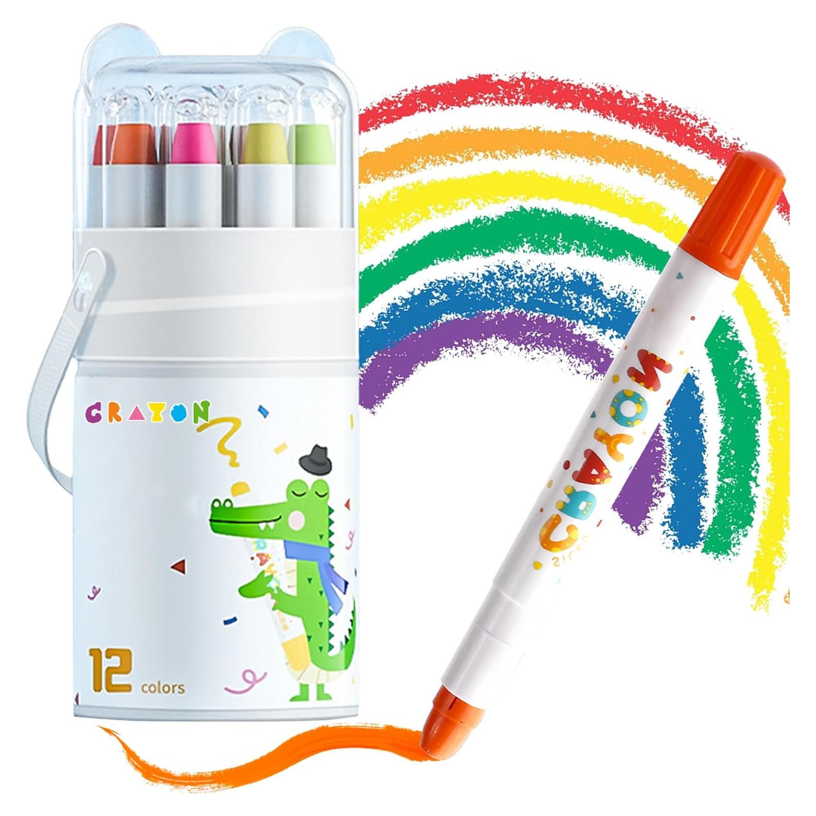 Crayones Jumbo Lavables IEFFPIN 12 Colores para Niños
