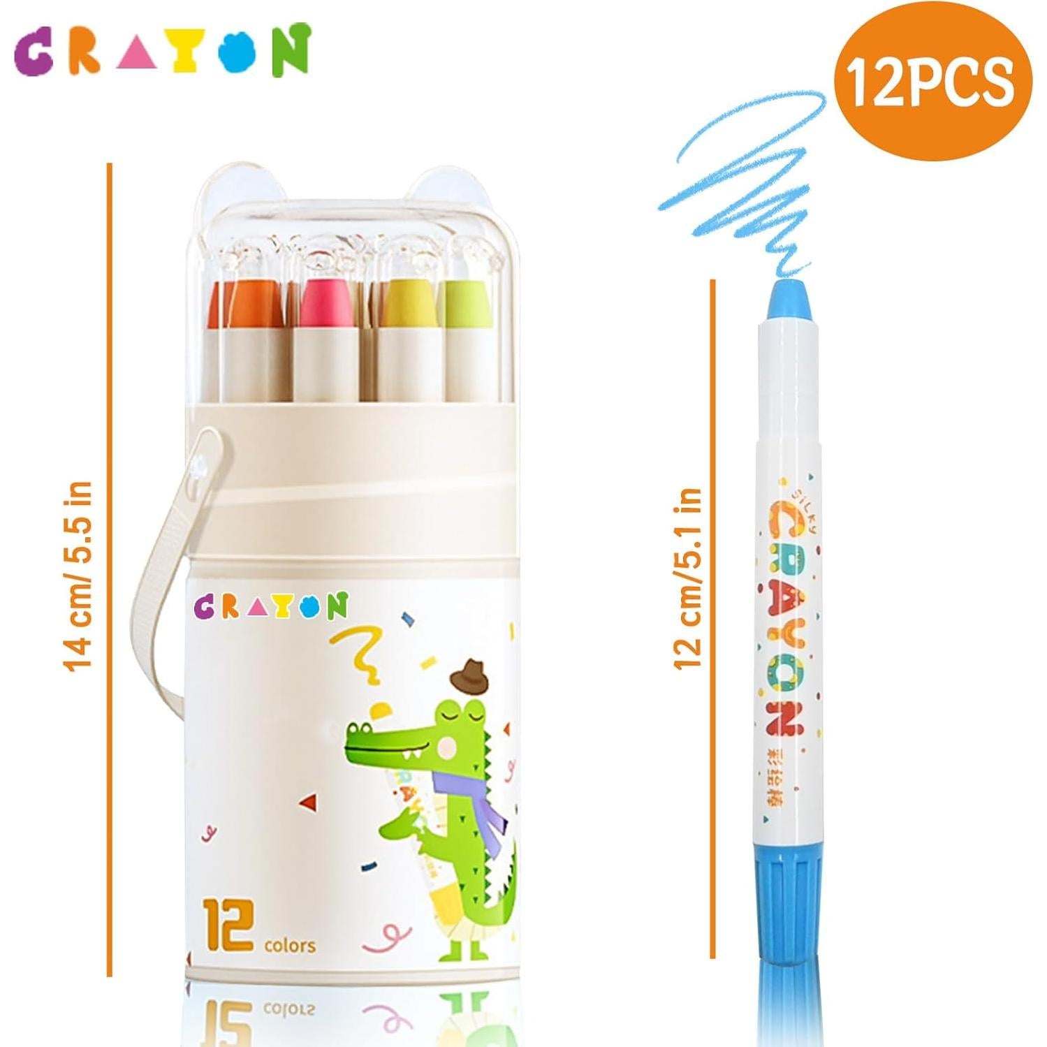Crayones Jumbo Lavables IEFFPIN 12 Colores para Niños