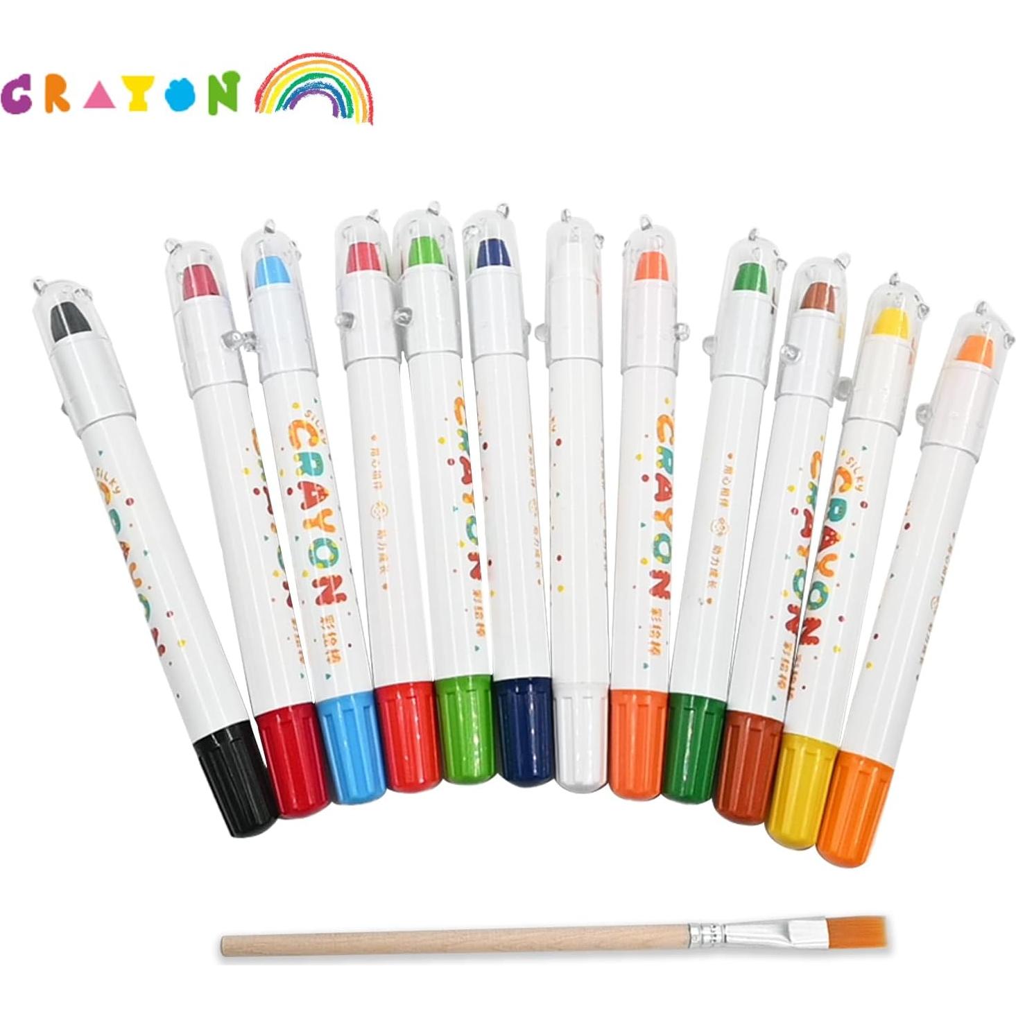 Crayones Jumbo Lavables IEFFPIN 12 Colores para Niños