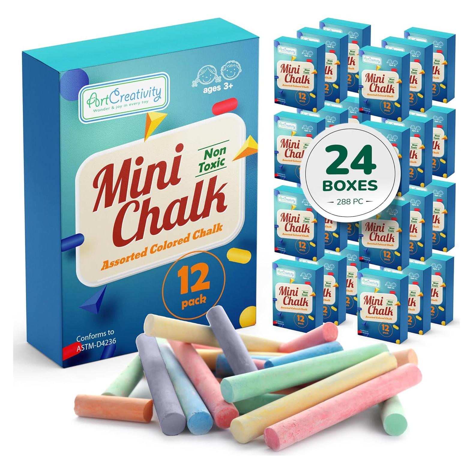 ArtCreativity 288 Tizas Mini para Niños - 24 Cajas Multicolor