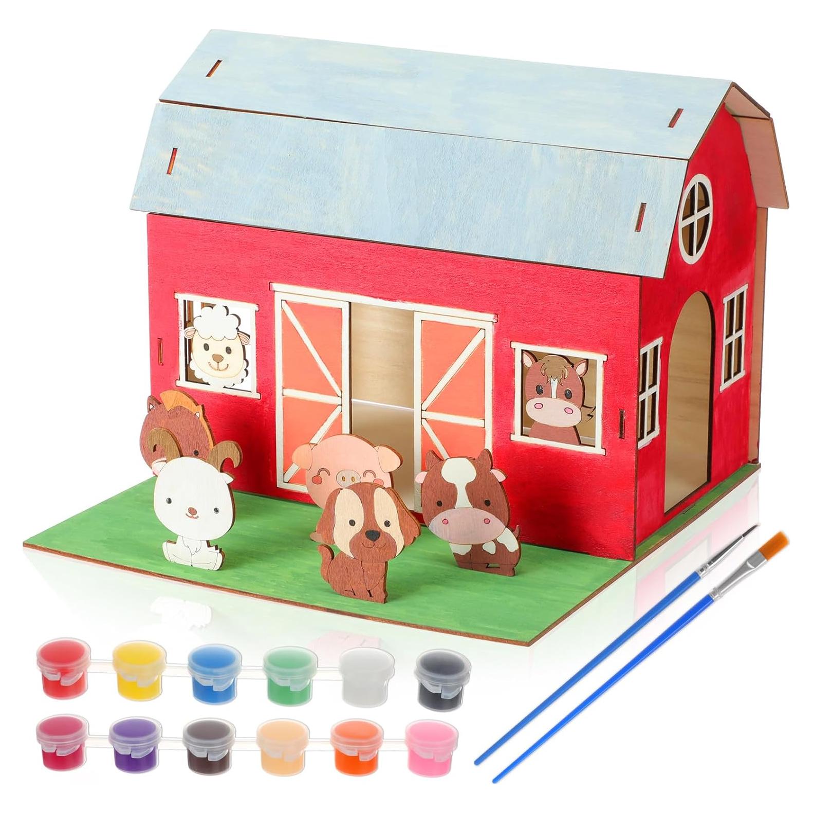 Kit de Manualidades de Pintura Granero Madera DoubleFill 25x20cm