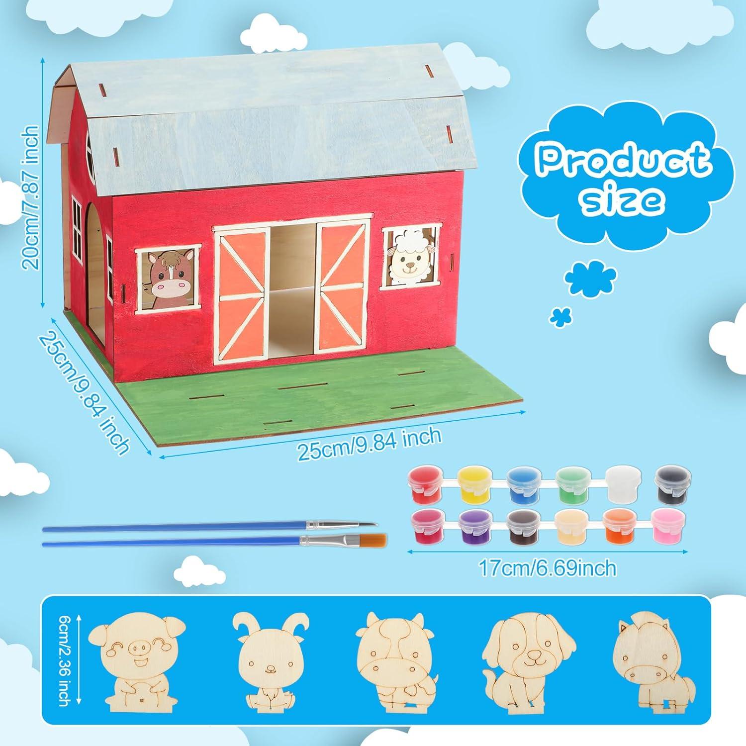 Kit de Manualidades de Pintura Granero Madera DoubleFill 25x20cm