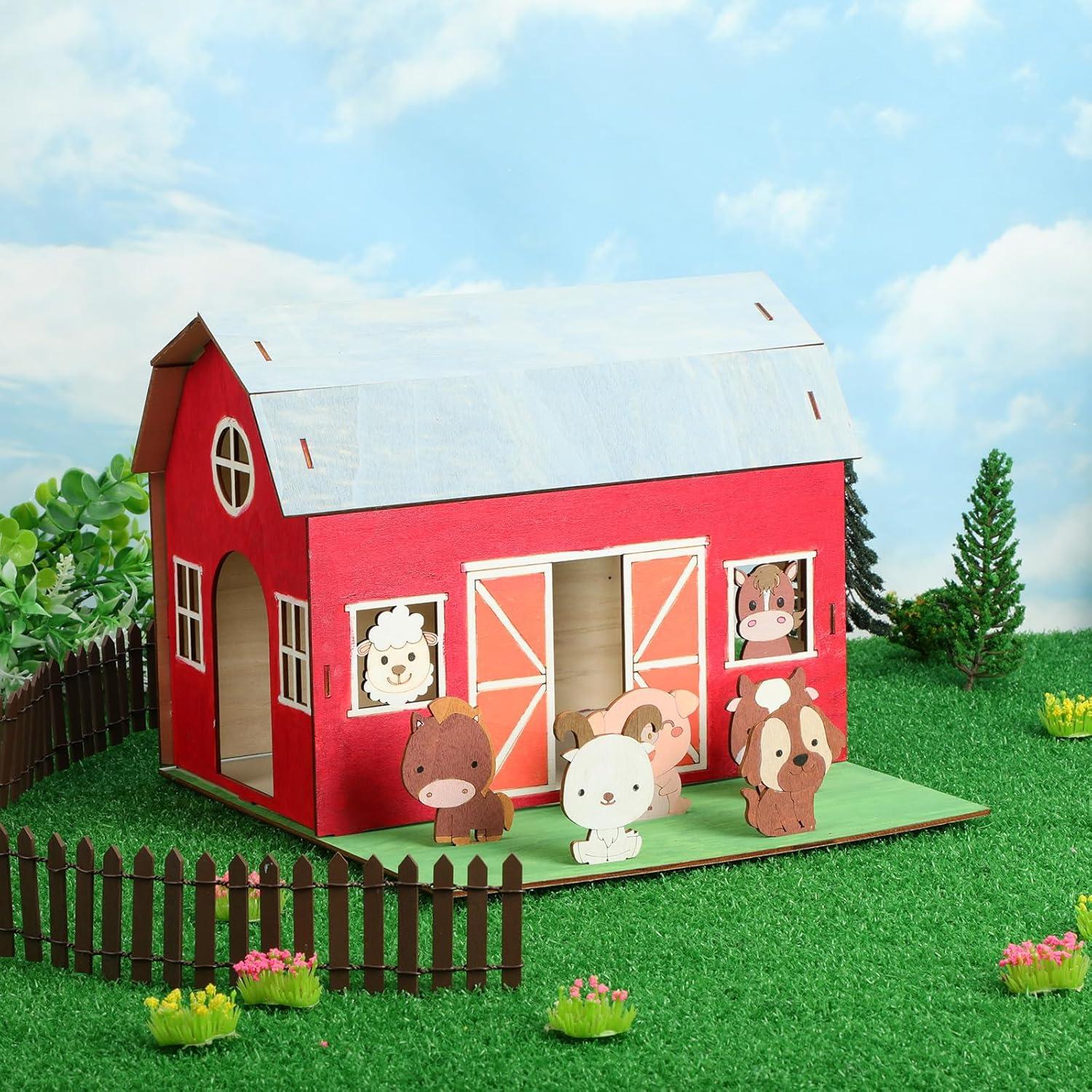 Kit de Manualidades de Pintura Granero Madera DoubleFill 25x20cm