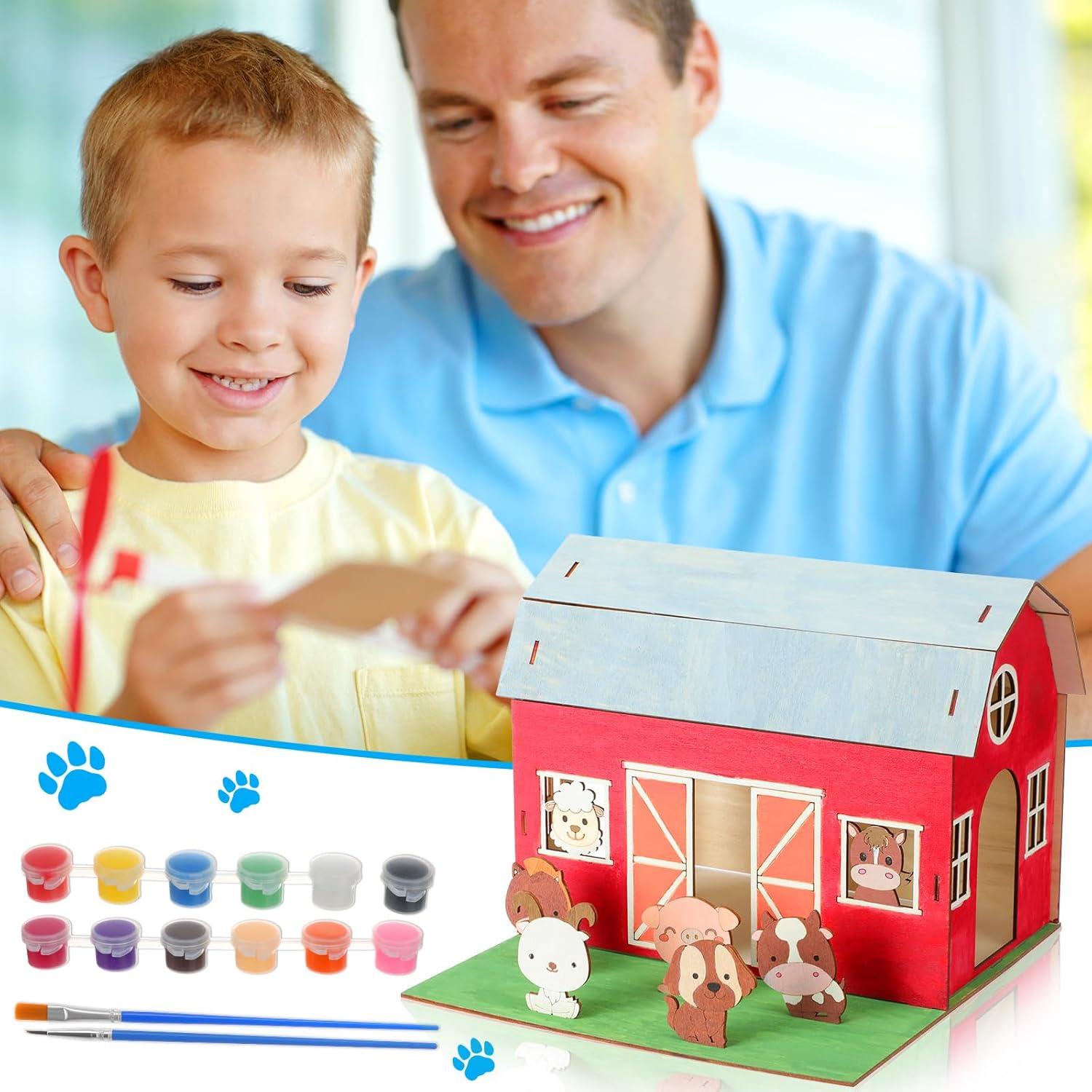 Kit de Manualidades de Pintura Granero Madera DoubleFill 25x20cm