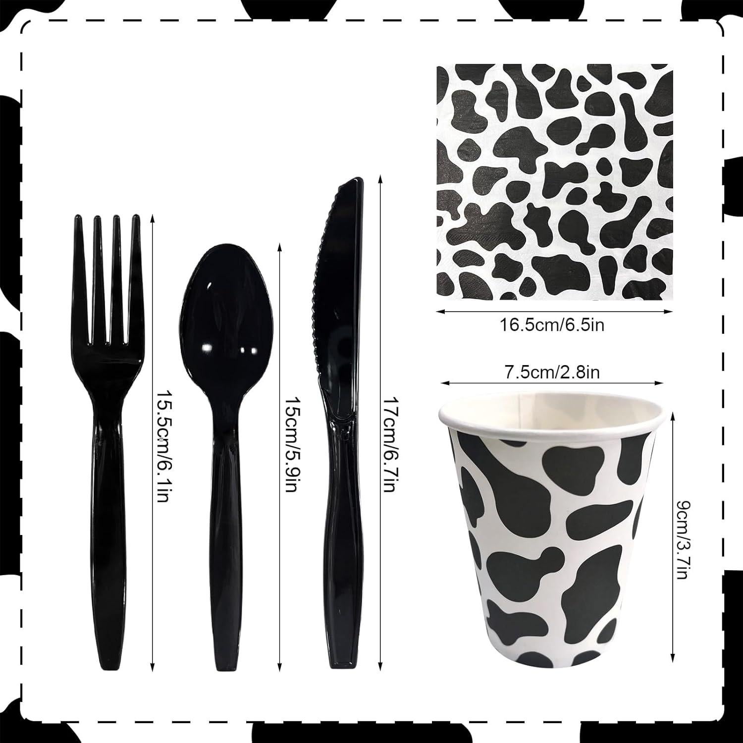 Juego de Vajilla Desechable FMOACEN Fiesta de Vaca para 20