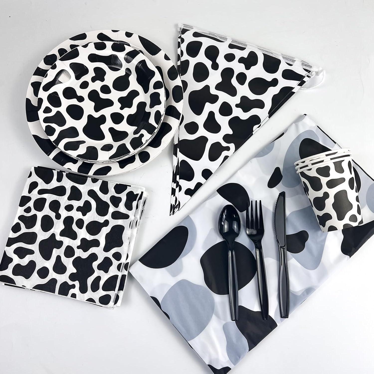 Juego de Vajilla Desechable FMOACEN Fiesta de Vaca para 20