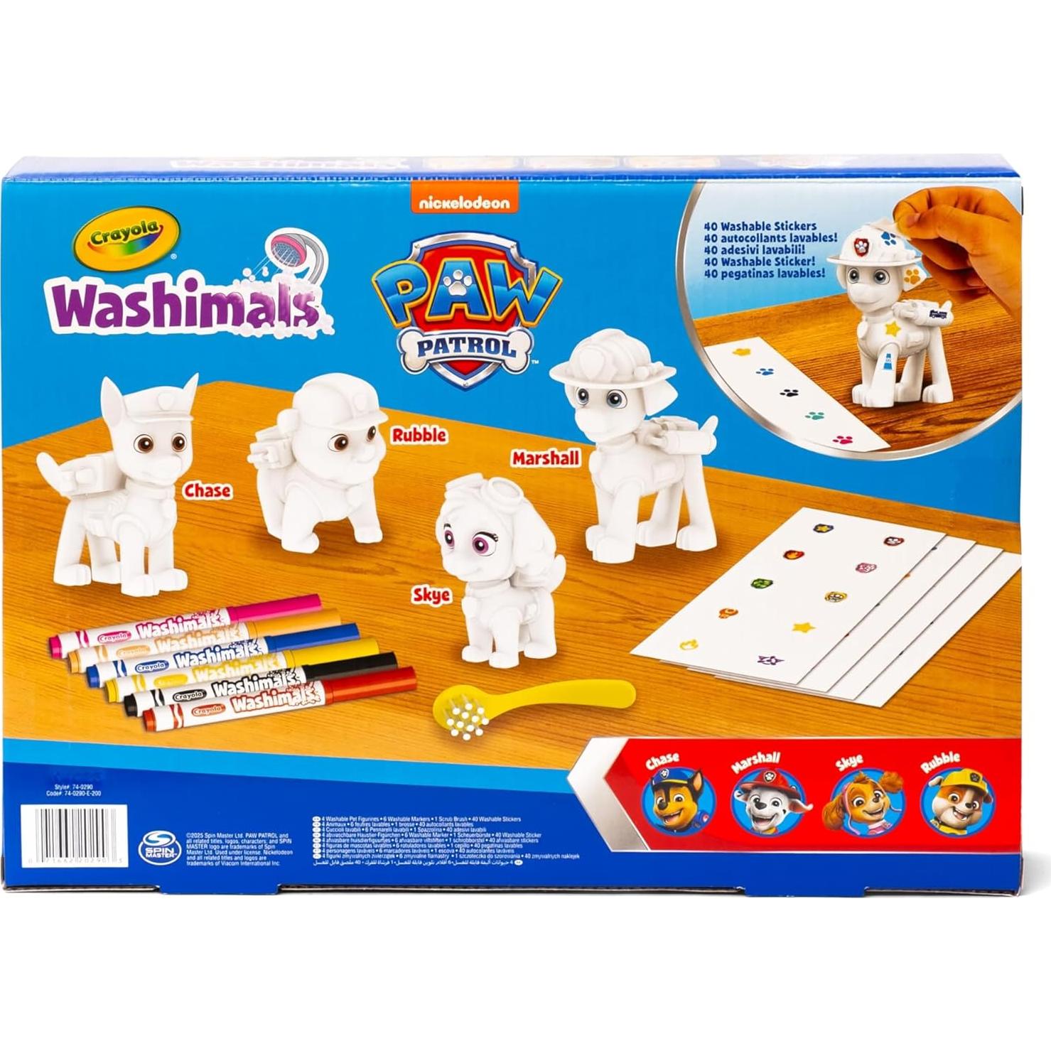 Kit de Actividad Washimals Crayola Paw Patrol con 4 Animales