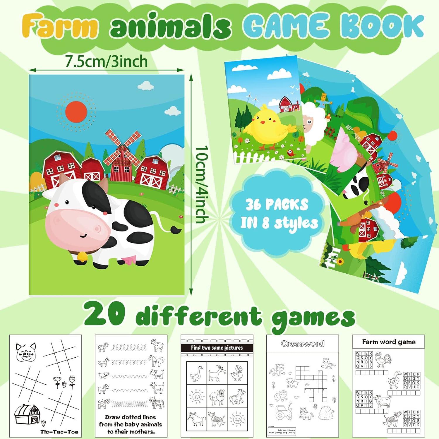 Set de 36 Libros de Actividades de Animales de Granja Sinmoe
