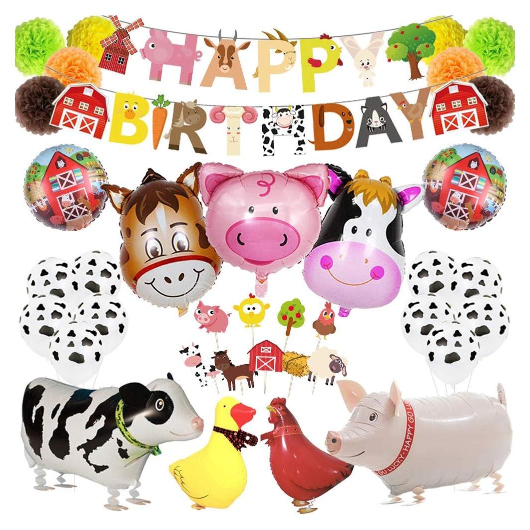 Decoraciones de Fiesta de Animales de Granja LakPty - Cumpleaños