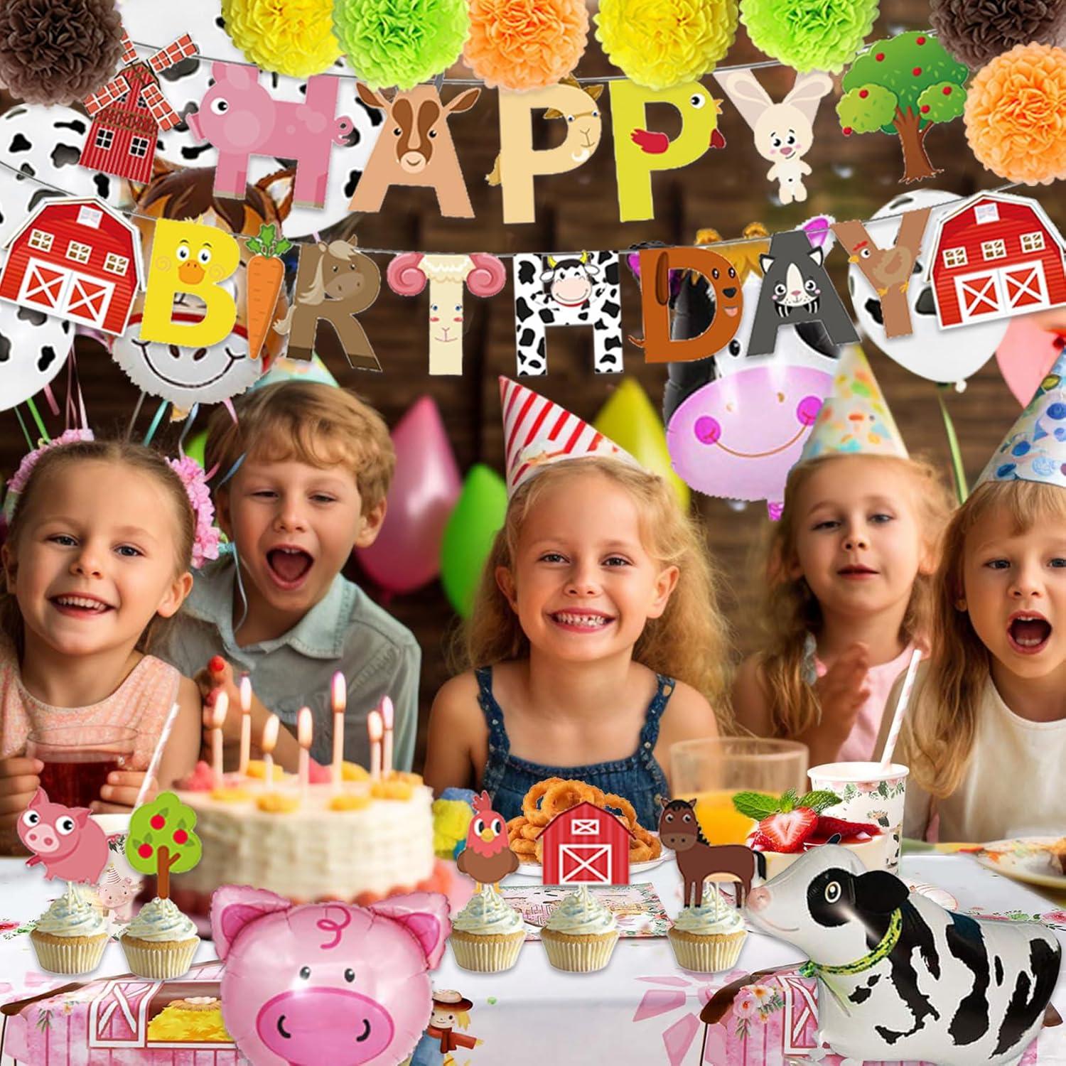 Decoraciones de Fiesta de Animales de Granja LakPty - Cumpleaños
