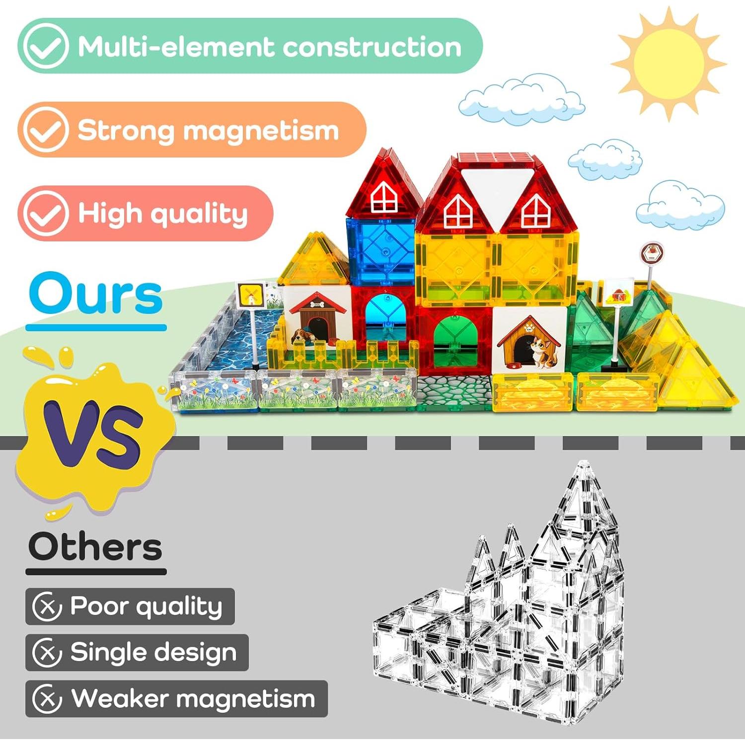 Juego de Azulejos Magnéticos de Animales de Granja SYSKENI 49PCS